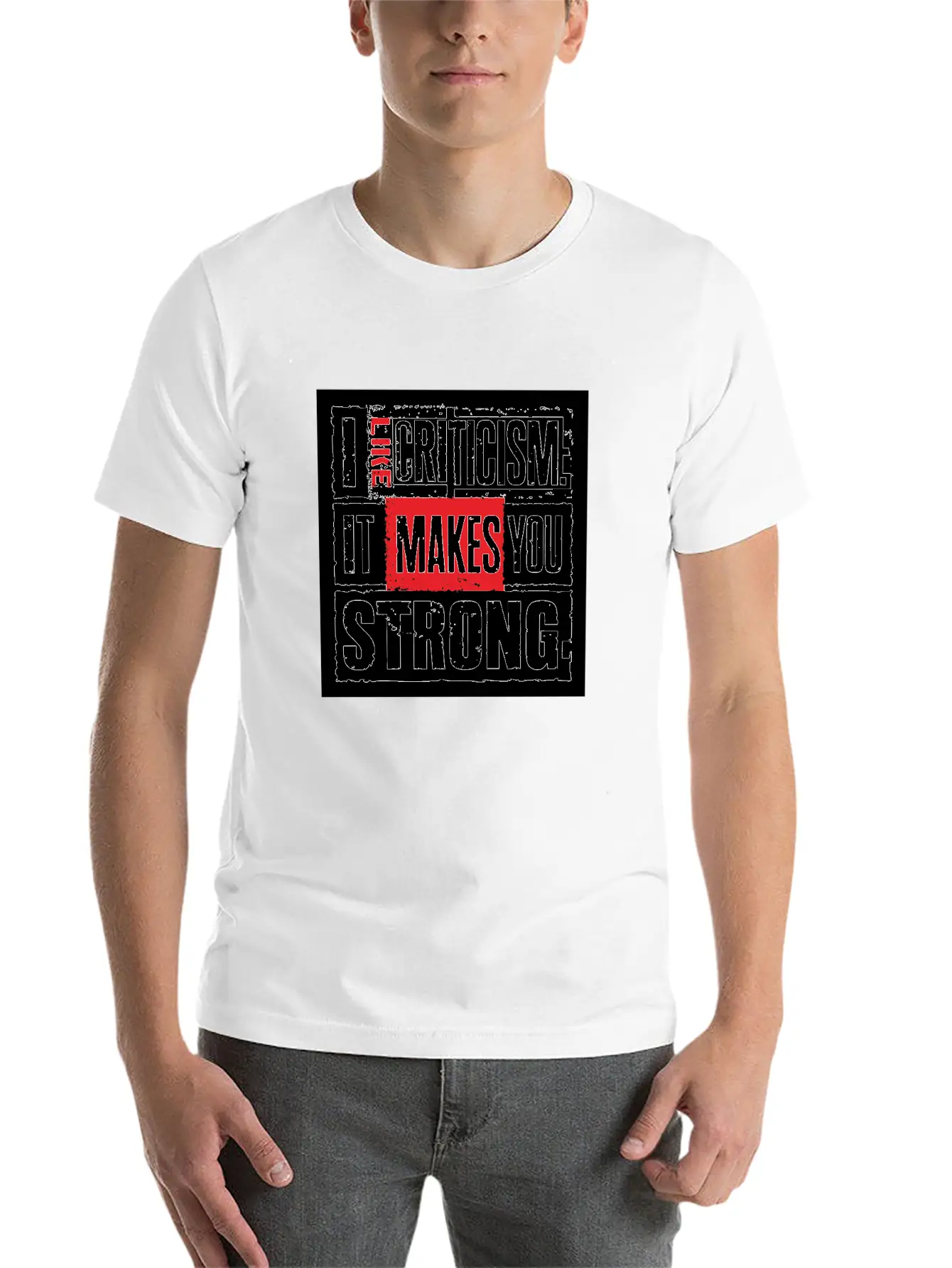 "I Like Criticism" Witty Quote Design Unisex Short Sleeve Soft Cotton T-Shirt – Casual Everyday Wear