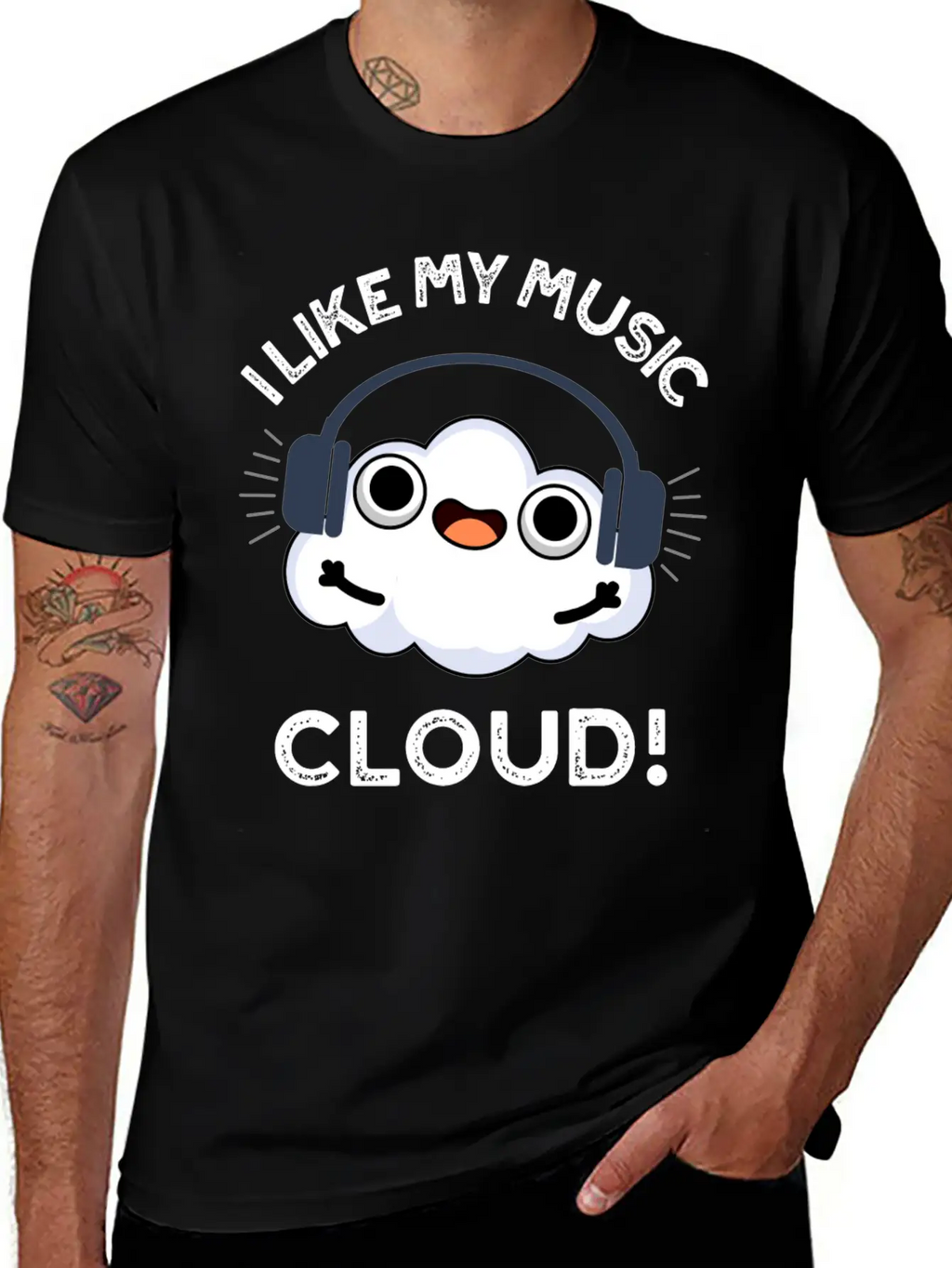 I Like My Music Cloud Cute Weather Essential Cotton Tee For Daily Outfits – Unisex Style