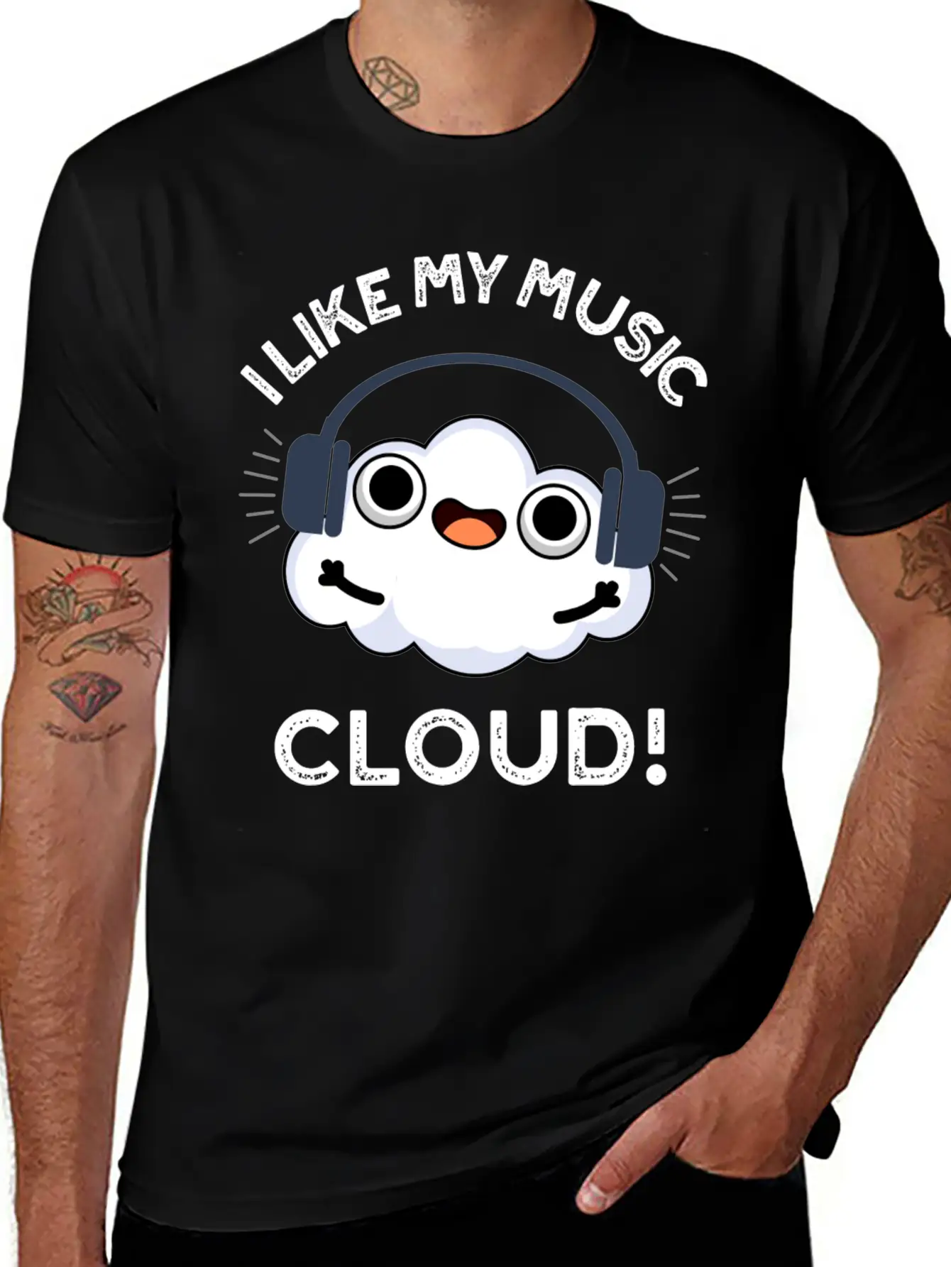 I Like My Music Cloud Cute Weather Essential Cotton Tee For Daily Outfits – Unisex Style