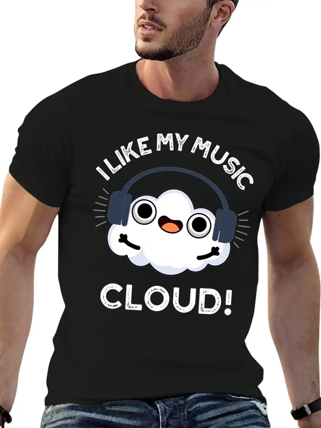 I Like My Music Cloud Cute Weather Essential Cotton Tee For Daily Outfits – Unisex Style