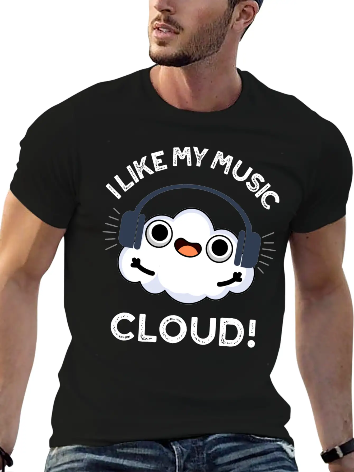 I Like My Music Cloud Cute Weather Essential Cotton Tee For Daily Outfits – Unisex Style