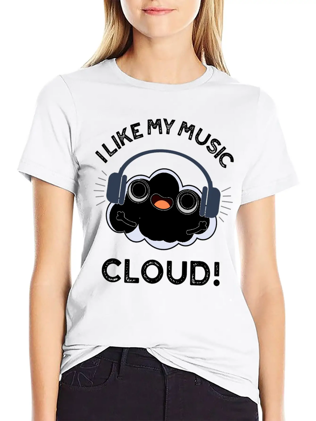 I Like My Music Cloud Cute Weather Essential Cotton Tee For Daily Outfits – Unisex Style