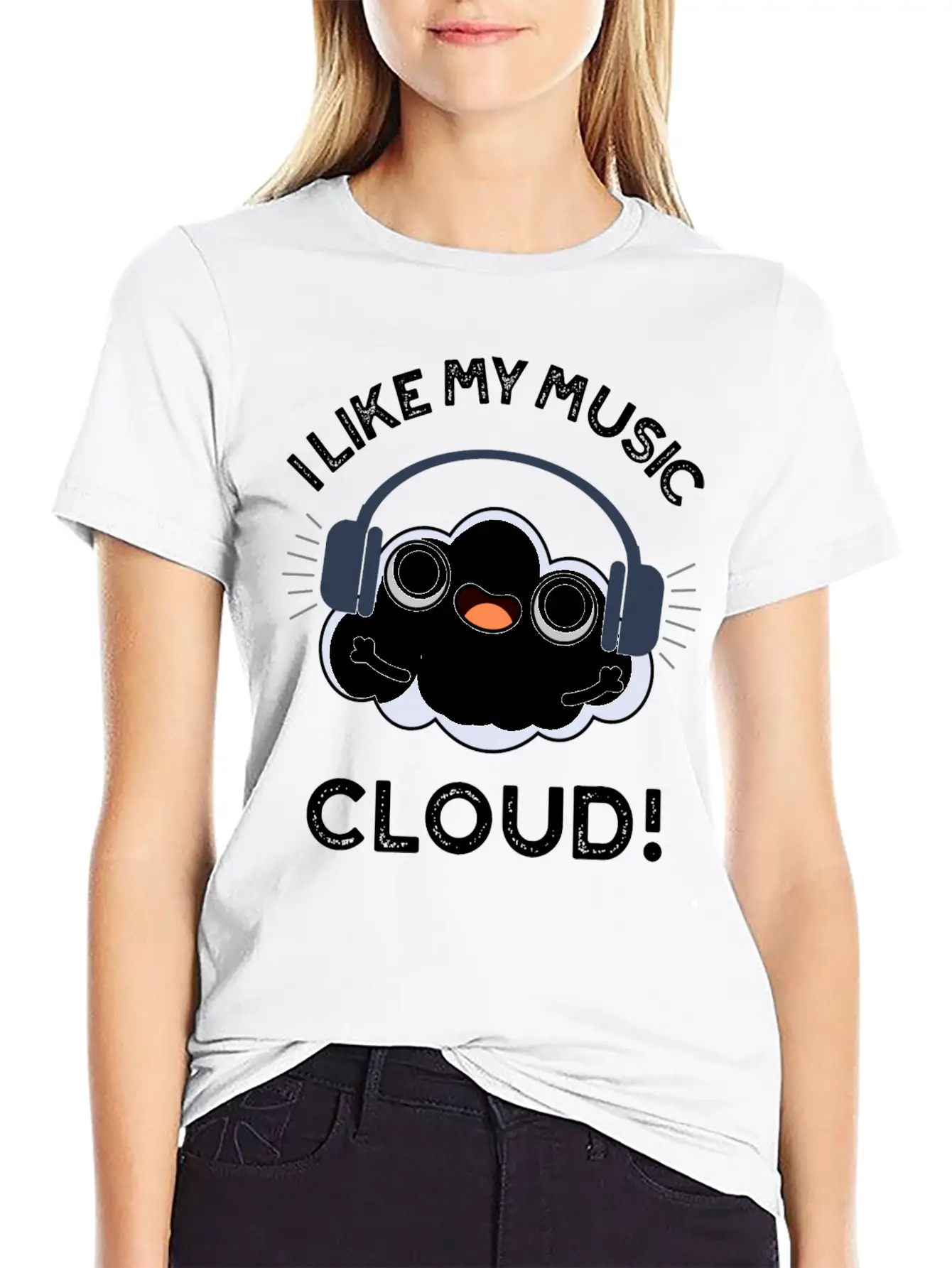 I Like My Music Cloud Cute Weather Essential Cotton Tee For Daily Outfits – Unisex Style