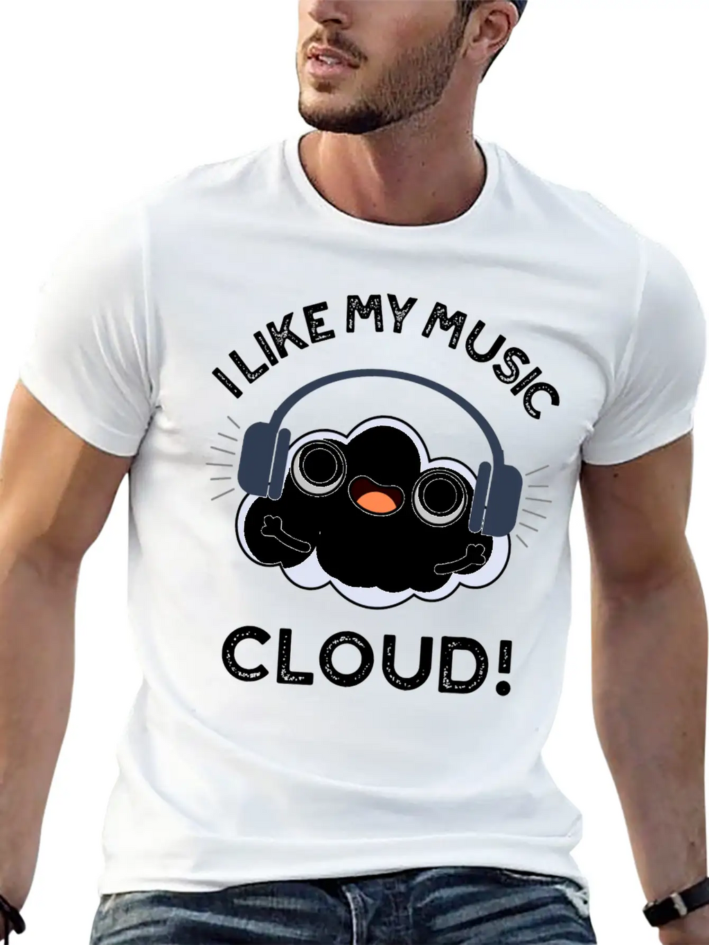 I Like My Music Cloud Cute Weather Essential Cotton Tee For Daily Outfits – Unisex Style