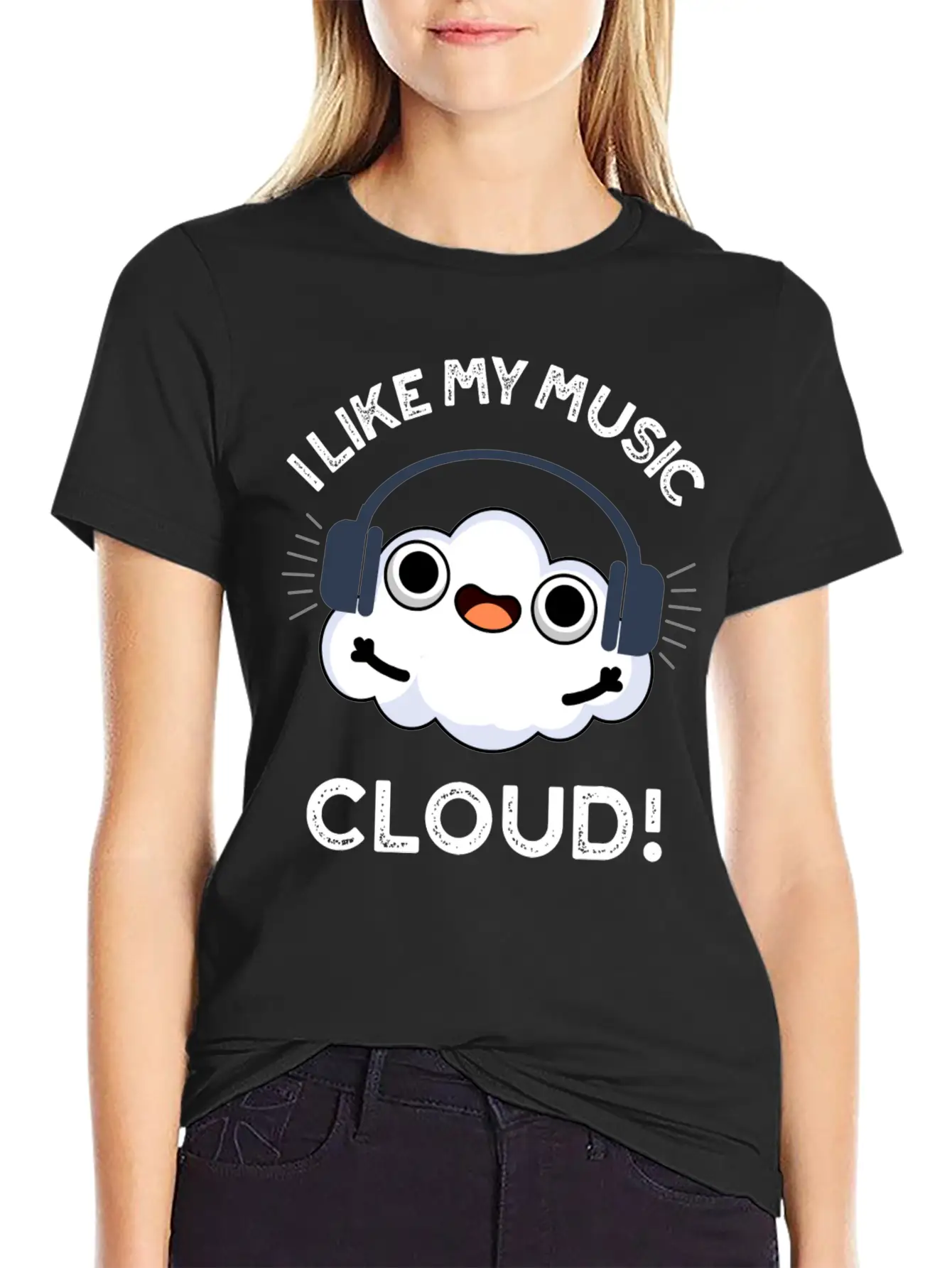 I Like My Music Cloud Cute Weather Essential Cotton Tee For Daily Outfits – Unisex Style