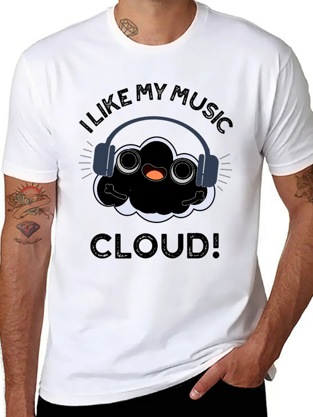 I Like My Music Cloud Cute Weather Essential Cotton Tee For Daily Outfits – Unisex Style