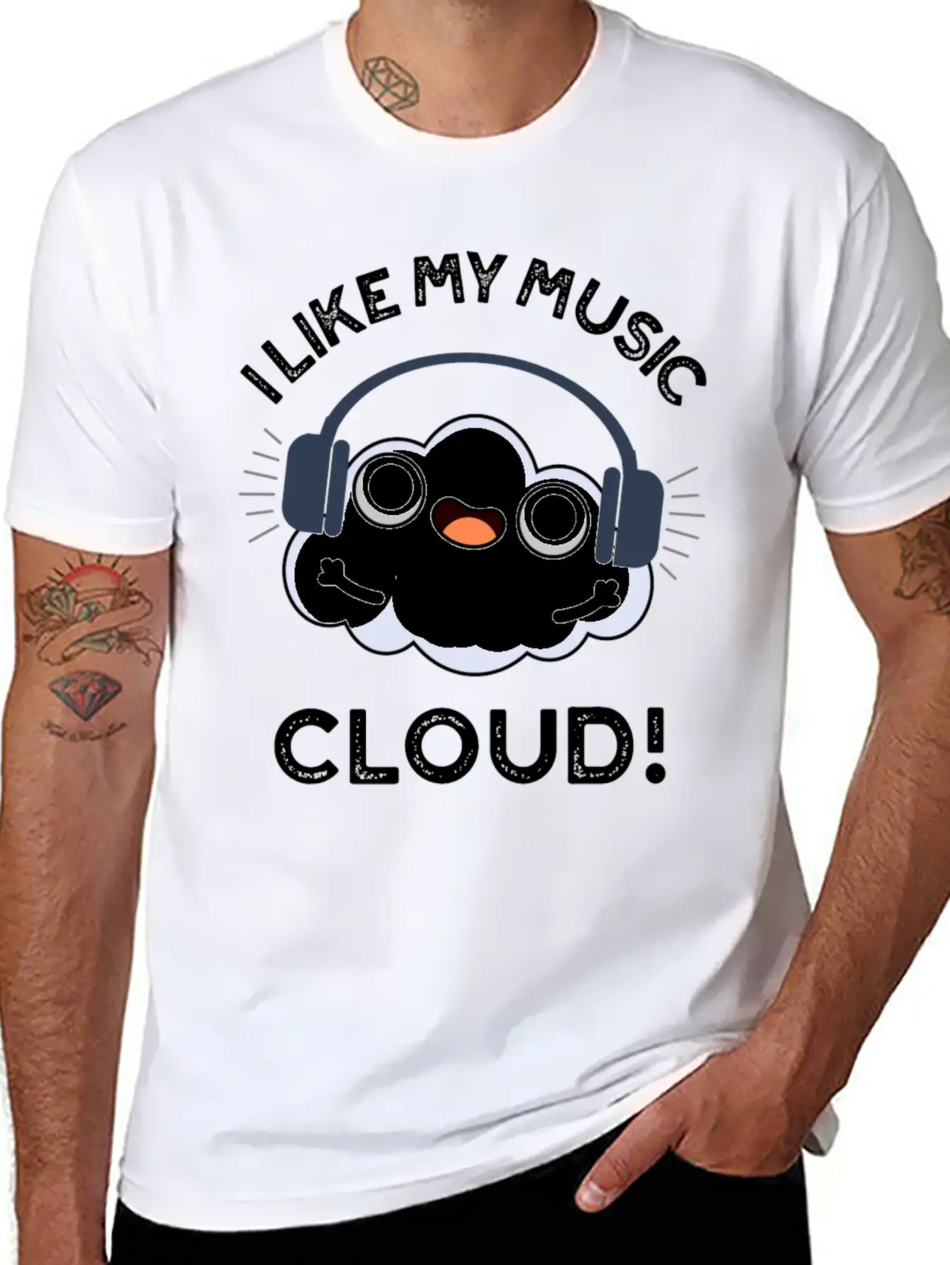 I Like My Music Cloud Cute Weather Essential Cotton Tee For Daily Outfits – Unisex Style