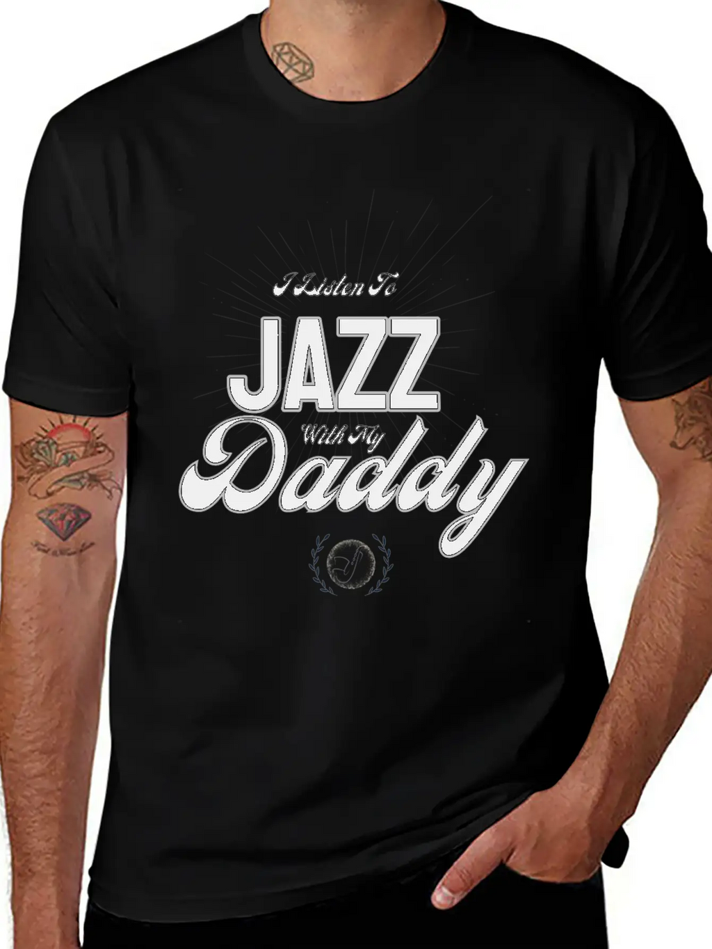 I Listen To Jazz With My Daddy T-Shirt Stylish Everyday T-Shirt – Unisex Basic Cotton Tee