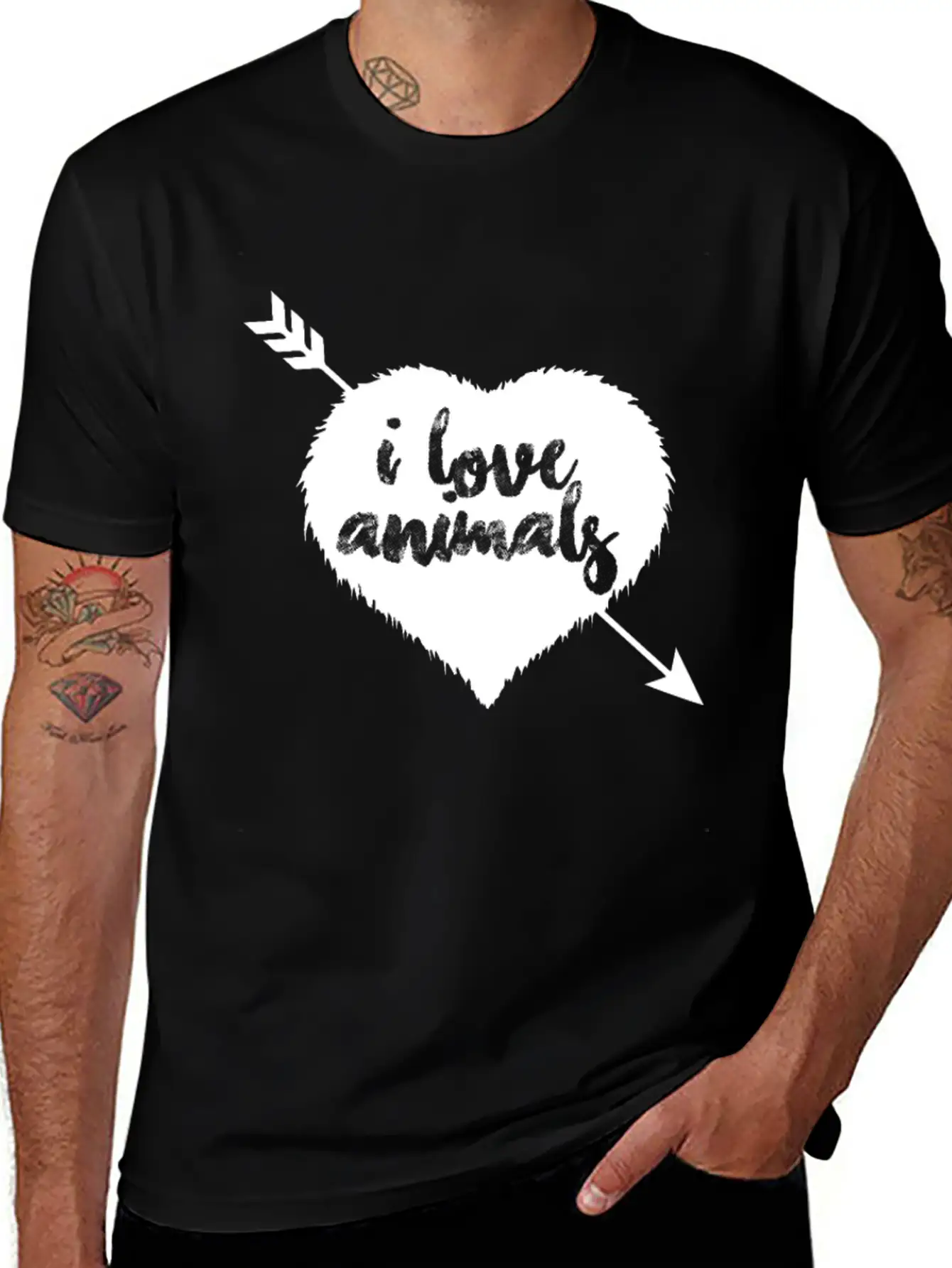 I Love Animalsgift For Dog Loversdog Stufffoundpop Essential Cotton Tee For Daily Outfits – Unisex Style