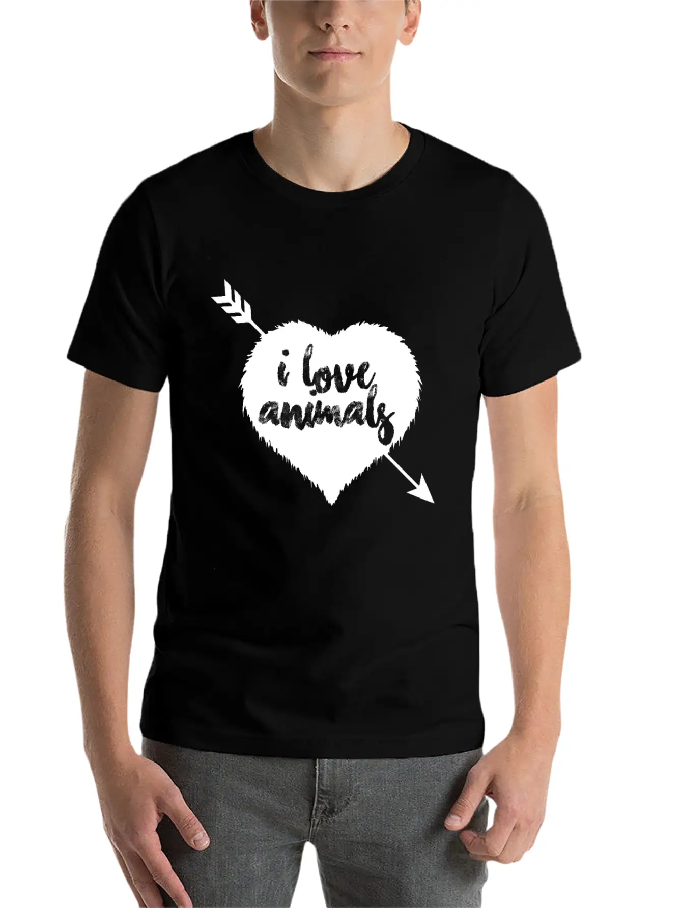 I Love Animalsgift For Dog Loversdog Stufffoundpop Essential Cotton Tee For Daily Outfits – Unisex Style