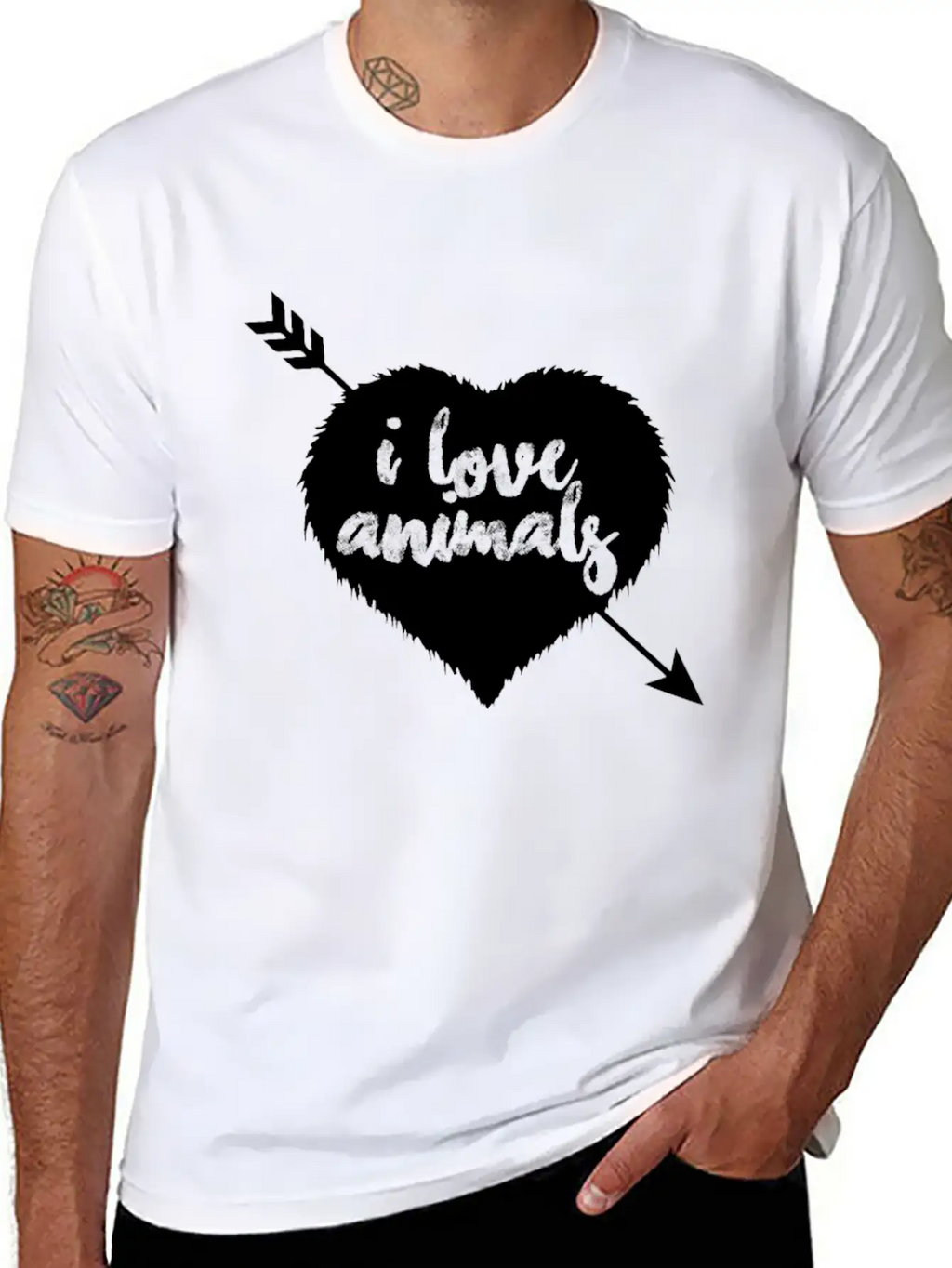 I Love Animalsgift For Dog Loversdog Stufffoundpop Essential Cotton Tee For Daily Outfits – Unisex Style