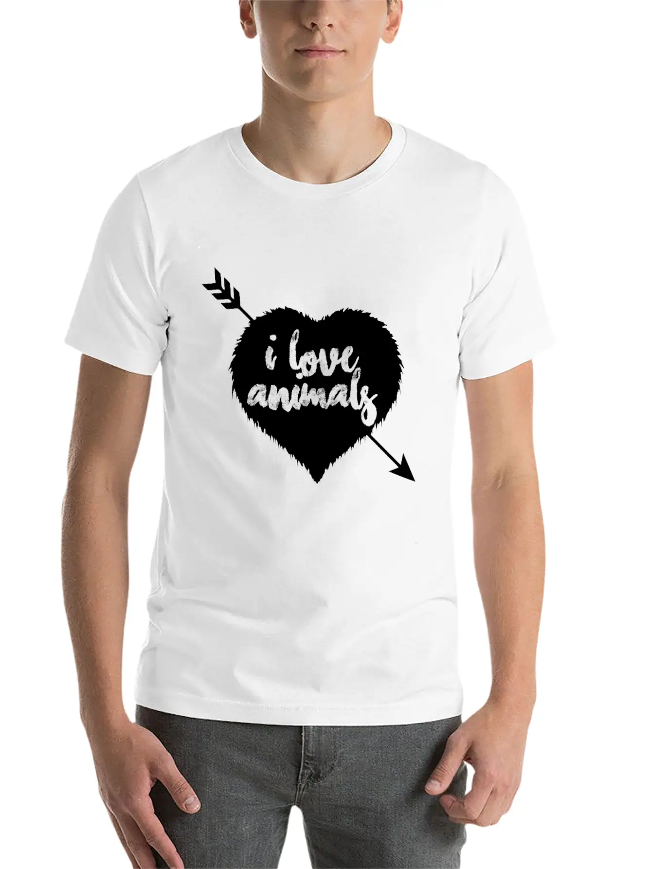 I Love Animalsgift For Dog Loversdog Stufffoundpop Essential Cotton Tee For Daily Outfits – Unisex Style
