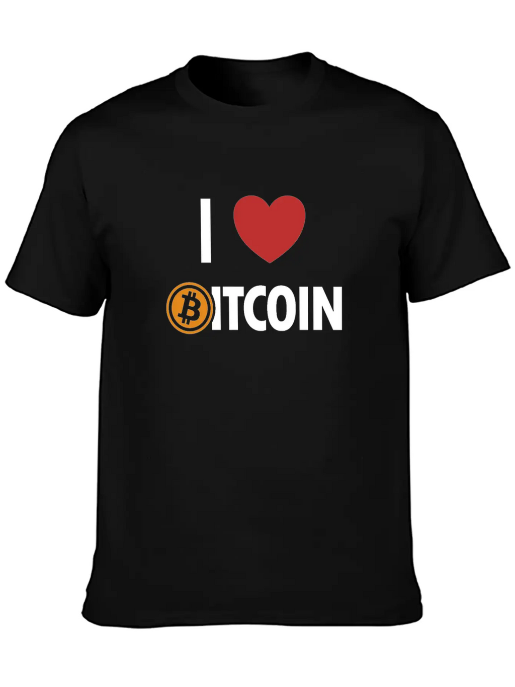 I Love Bitcoin Cryptocurrency Blockchains Crypto Casual Graphic T-Shirt – Simple And Comfortable Daily Wear