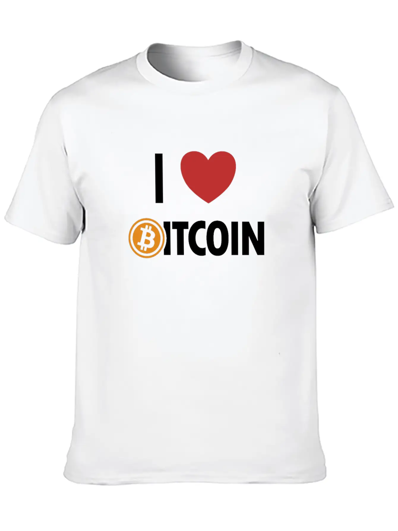 I Love Bitcoin Cryptocurrency Blockchains Crypto Casual Graphic T-Shirt – Simple And Comfortable Daily Wear