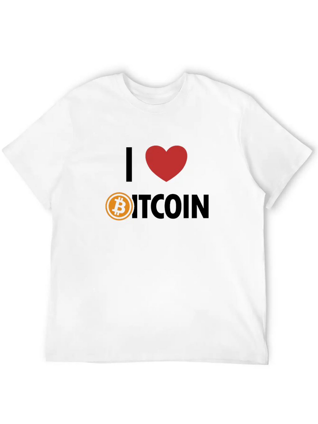 I Love Bitcoin Cryptocurrency Blockchains Crypto Casual Graphic T-Shirt – Simple And Comfortable Daily Wear