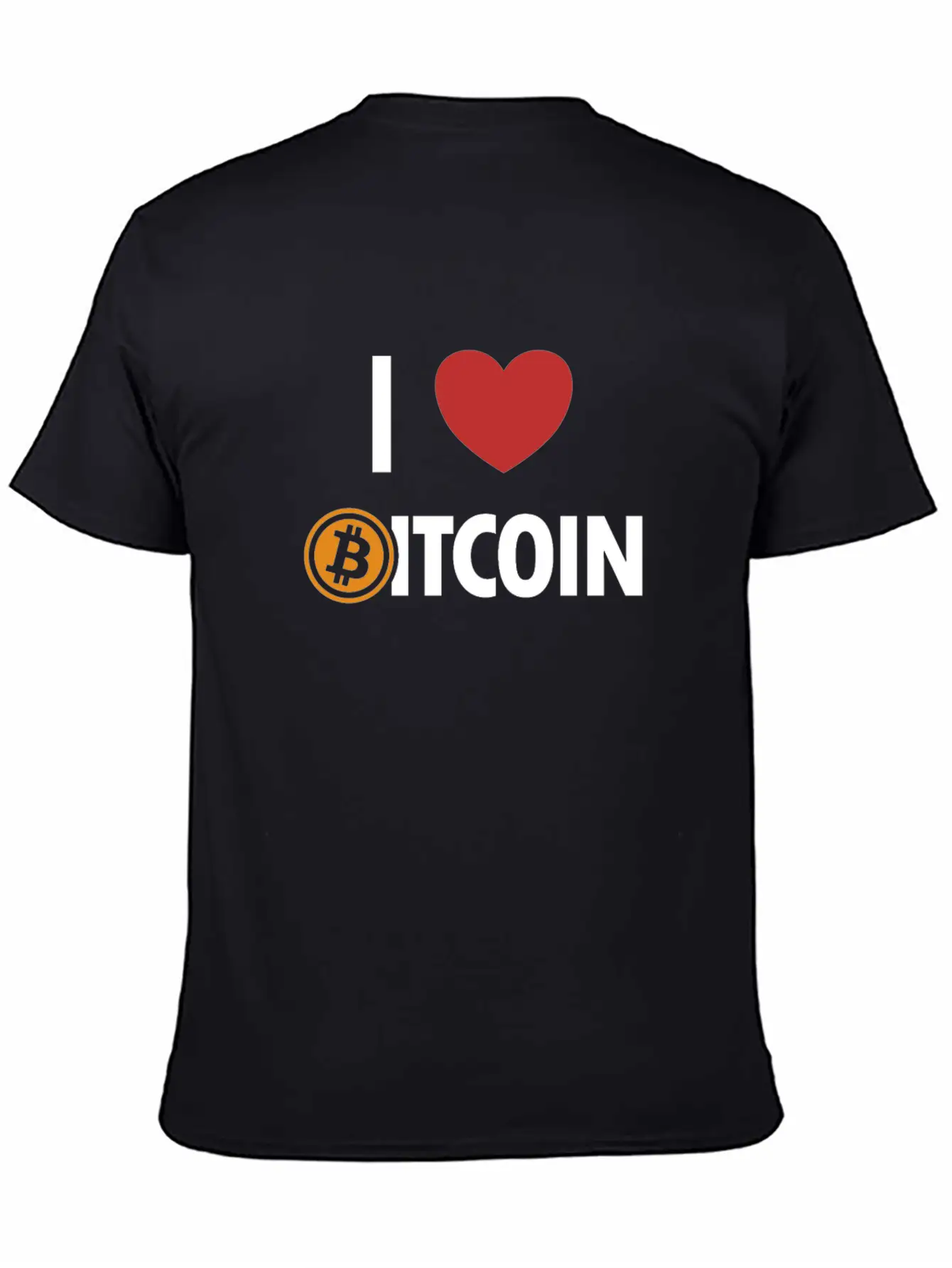 I Love Bitcoin Cryptocurrency Blockchains Crypto Casual Graphic T-Shirt – Simple And Comfortable Daily Wear