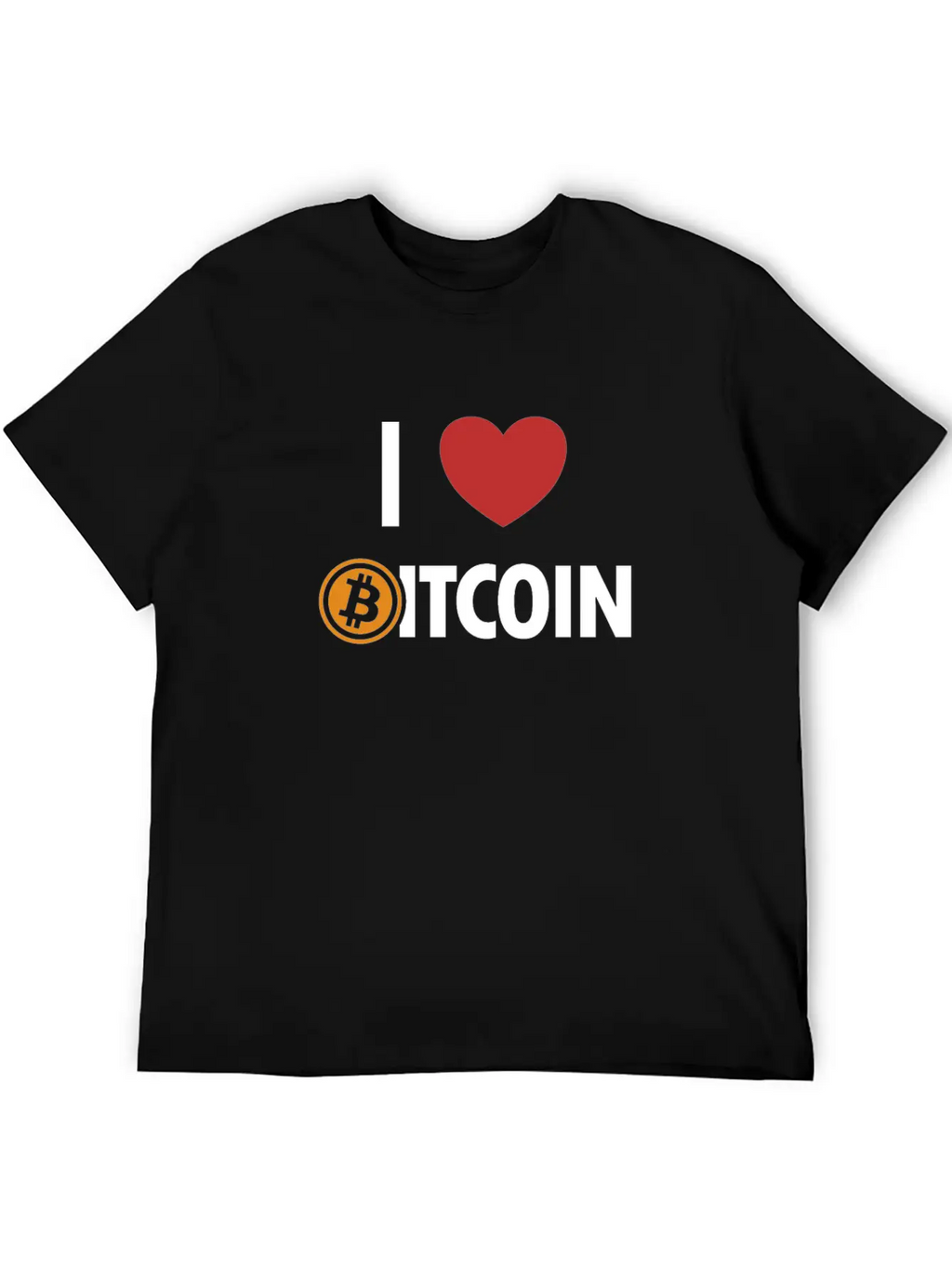I Love Bitcoin Cryptocurrency Blockchains Crypto Casual Graphic T-Shirt – Simple And Comfortable Daily Wear