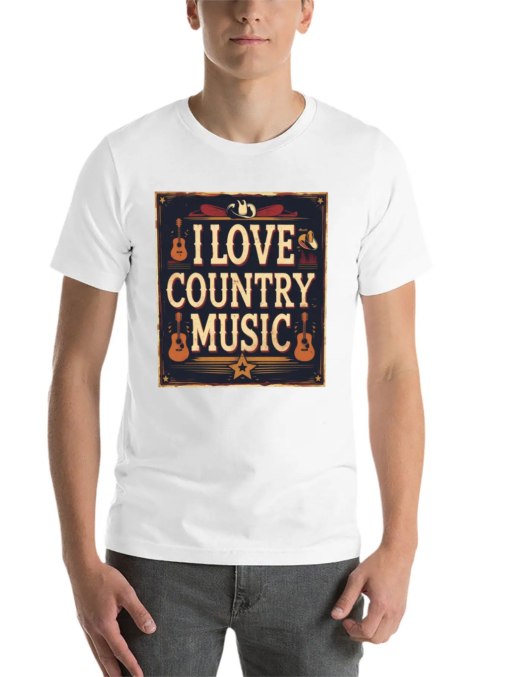 I Love Country Music Casual Graphic T-Shirt – Simple And Comfortable Daily Wear