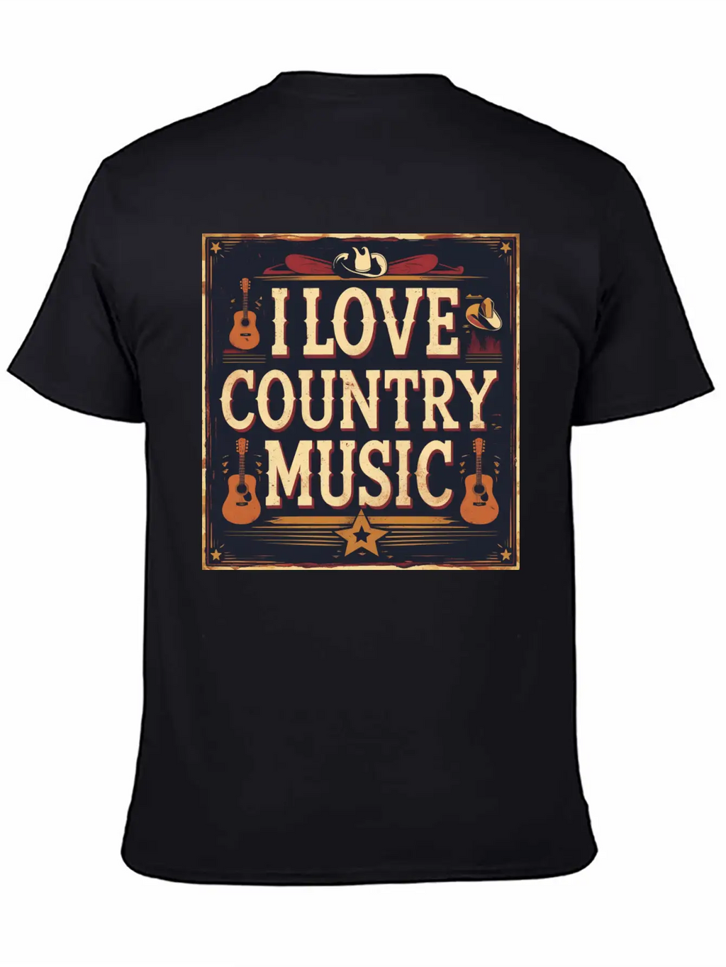I Love Country Music Casual Graphic T-Shirt – Simple And Comfortable Daily Wear
