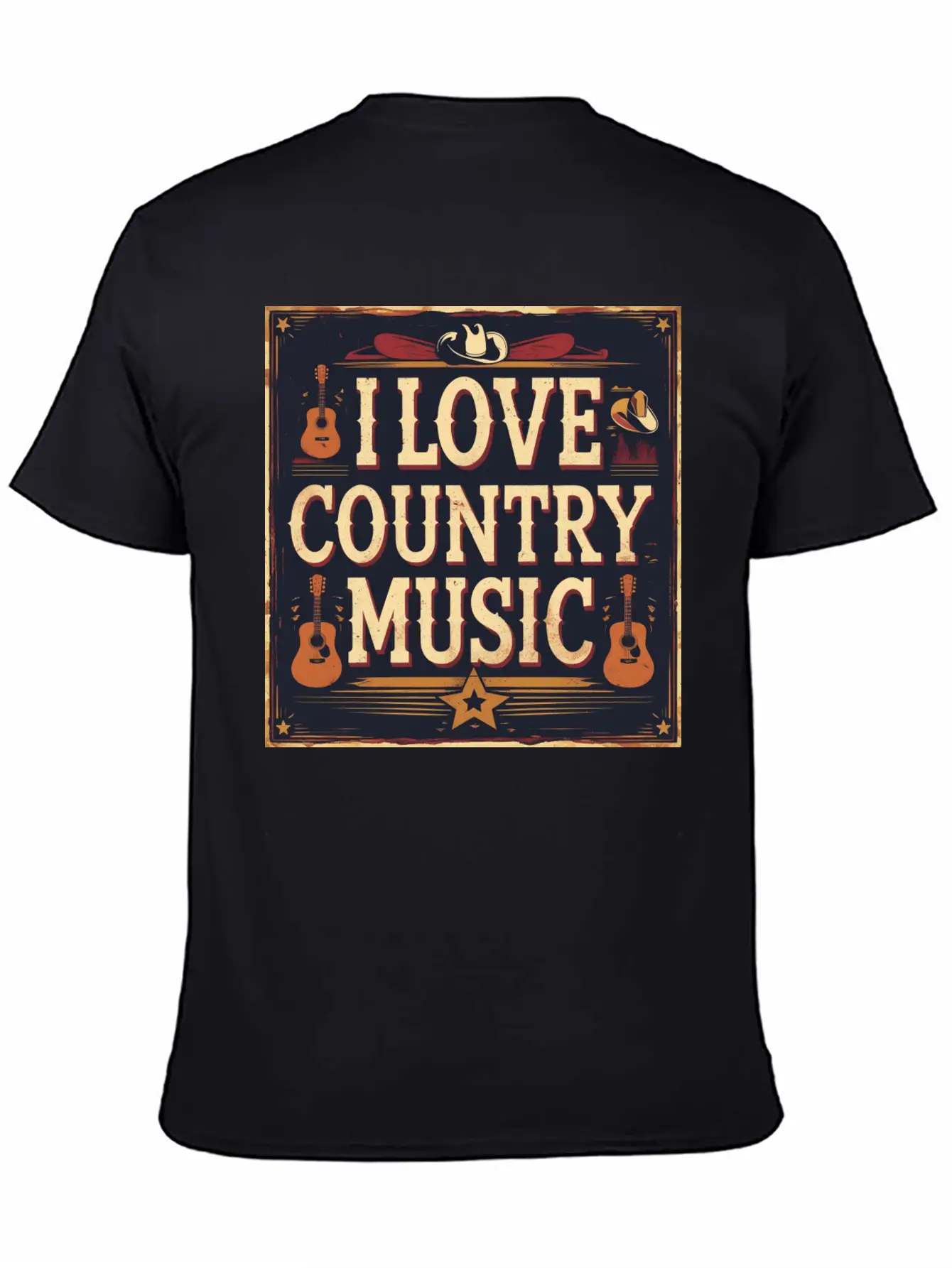 I Love Country Music Casual Graphic T-Shirt – Simple And Comfortable Daily Wear