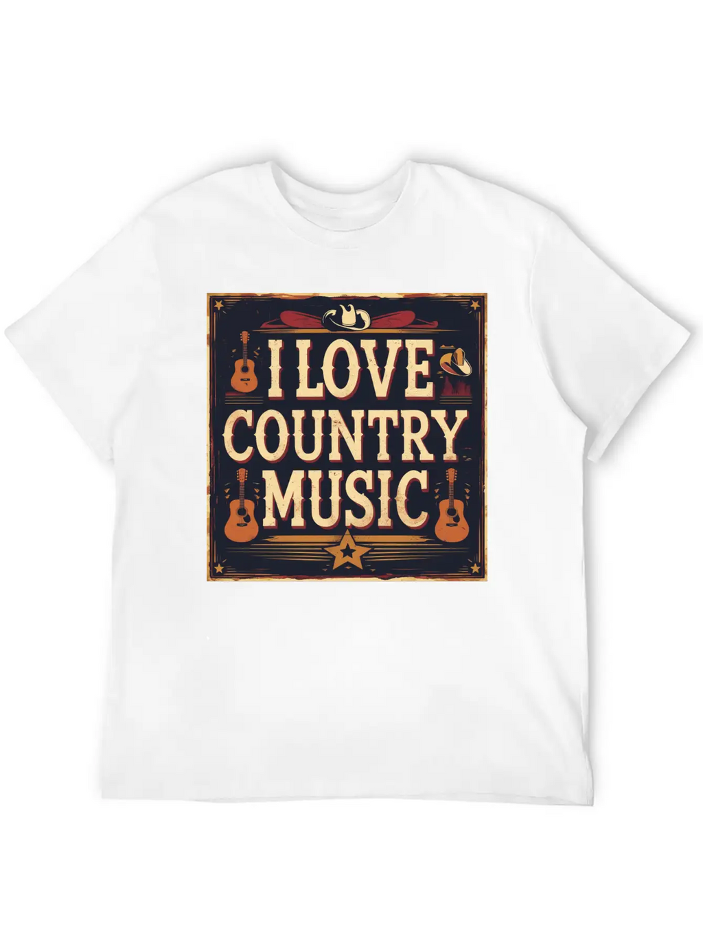 I Love Country Music Casual Graphic T-Shirt – Simple And Comfortable Daily Wear