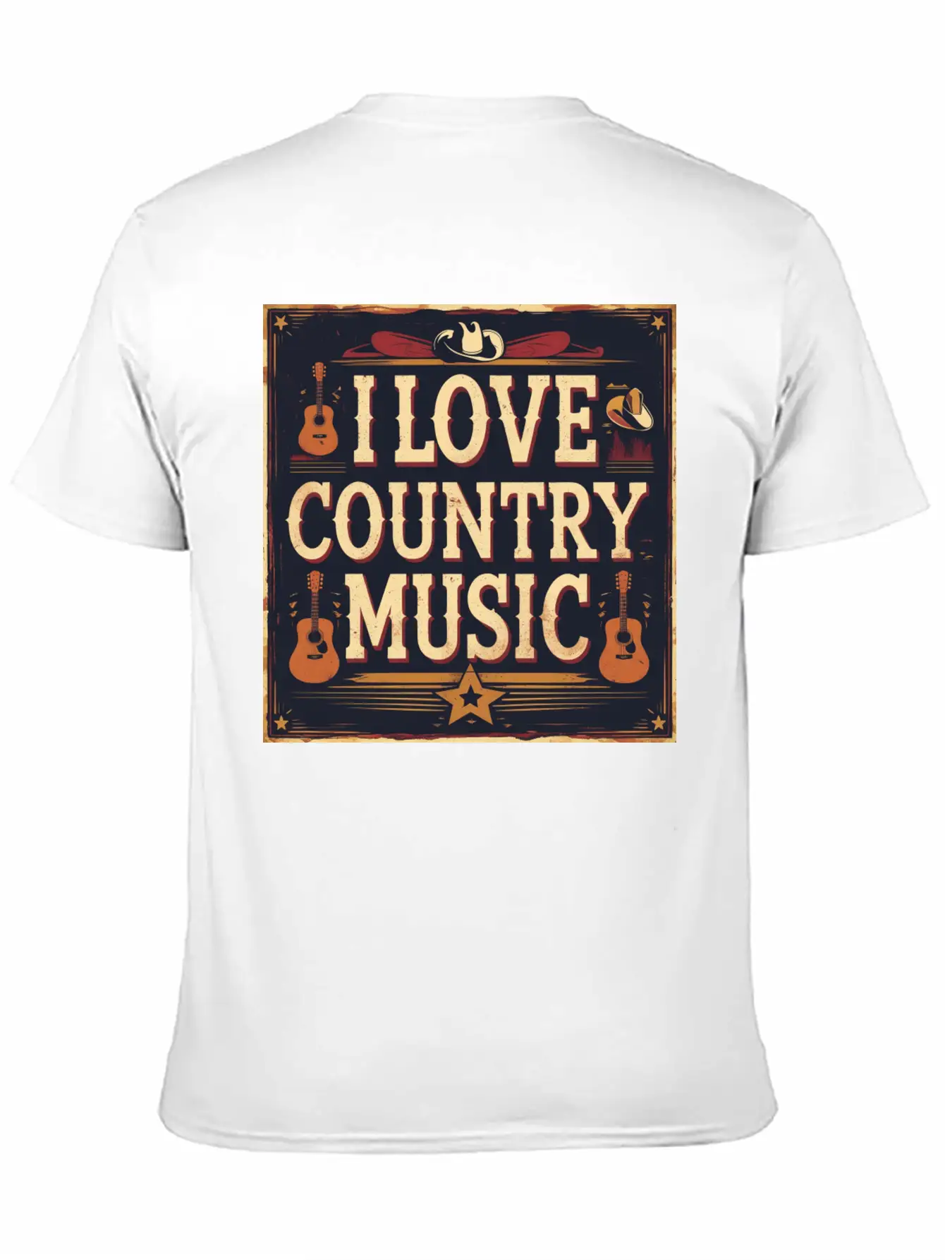 I Love Country Music Casual Graphic T-Shirt – Simple And Comfortable Daily Wear