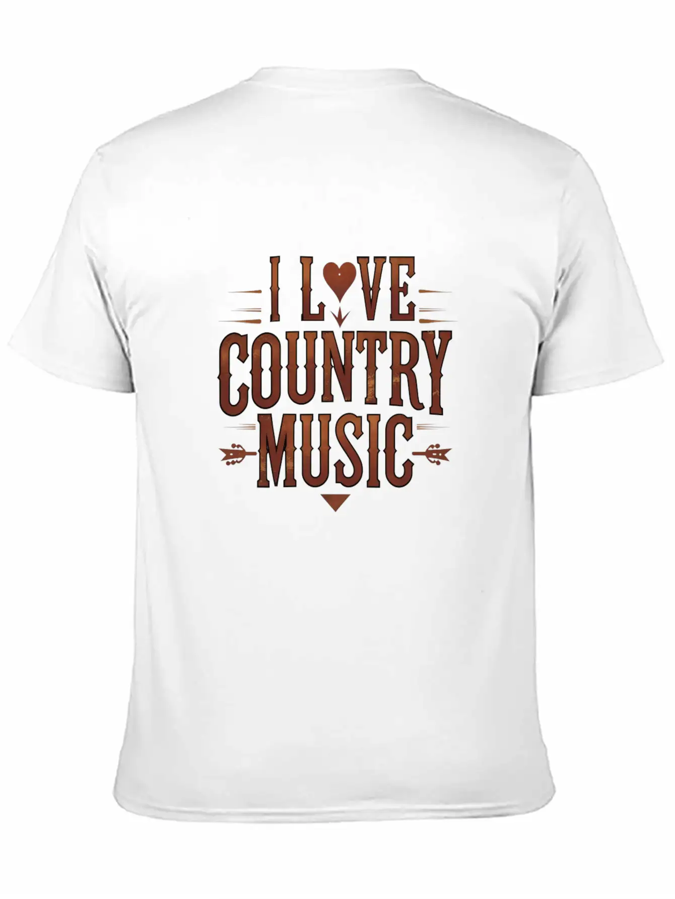 I Love Country Music Unisex Short Sleeve Soft Cotton T-Shirt – Casual Everyday Wear