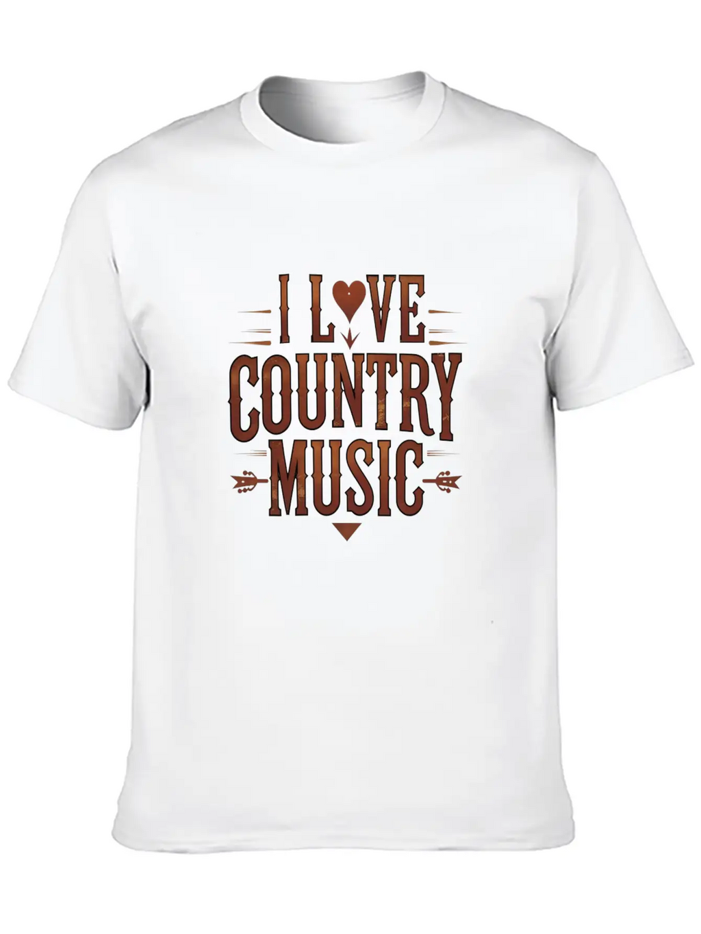 I Love Country Music Unisex Short Sleeve Soft Cotton T-Shirt – Casual Everyday Wear