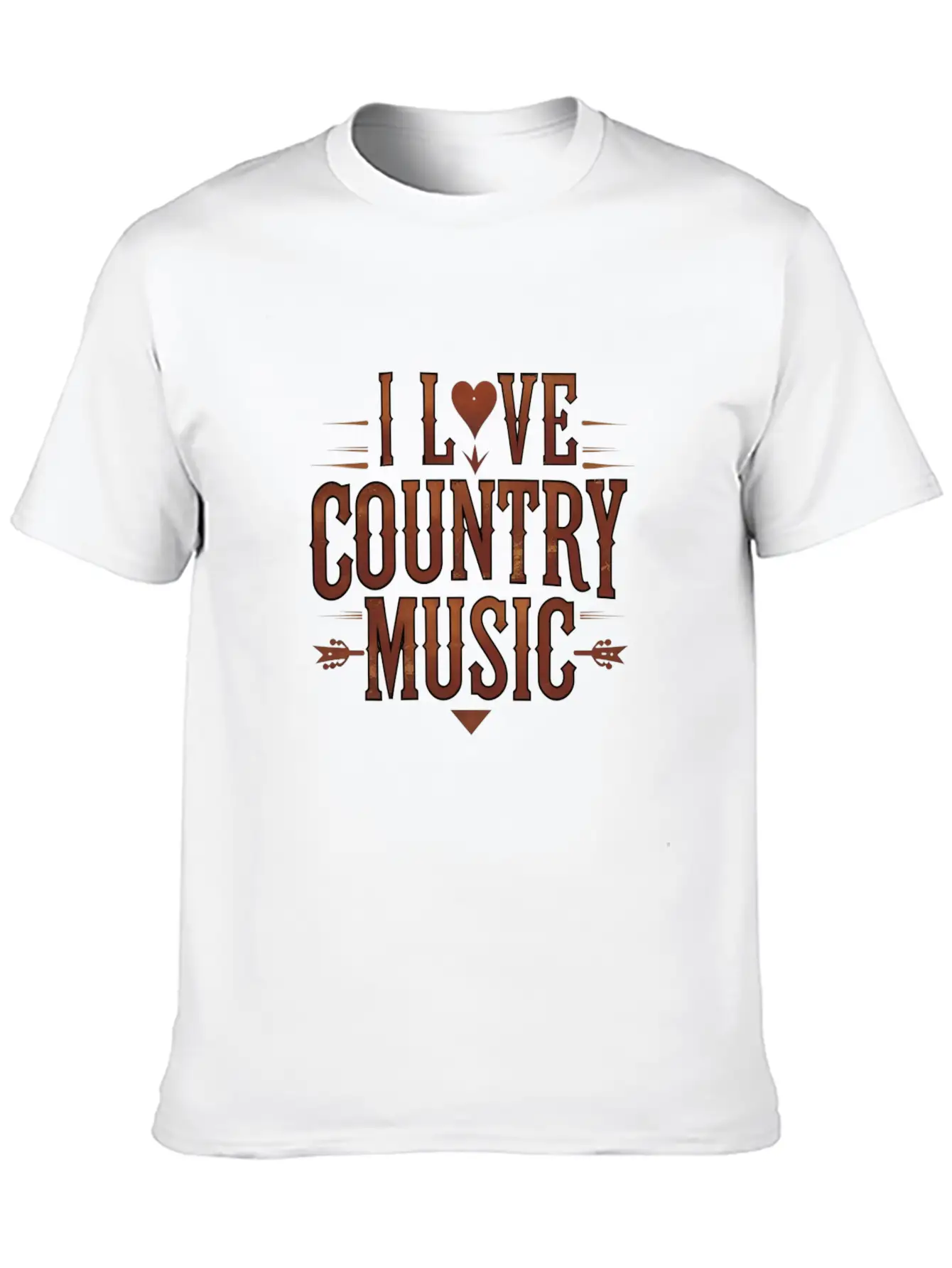 I Love Country Music Unisex Short Sleeve Soft Cotton T-Shirt – Casual Everyday Wear