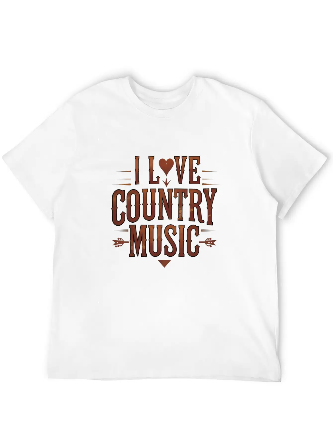 I Love Country Music Unisex Short Sleeve Soft Cotton T-Shirt – Casual Everyday Wear