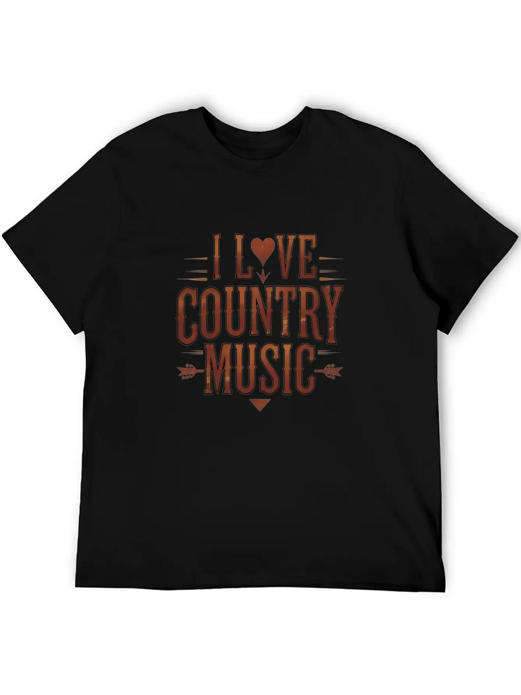I Love Country Music Unisex Short Sleeve Soft Cotton T-Shirt – Casual Everyday Wear