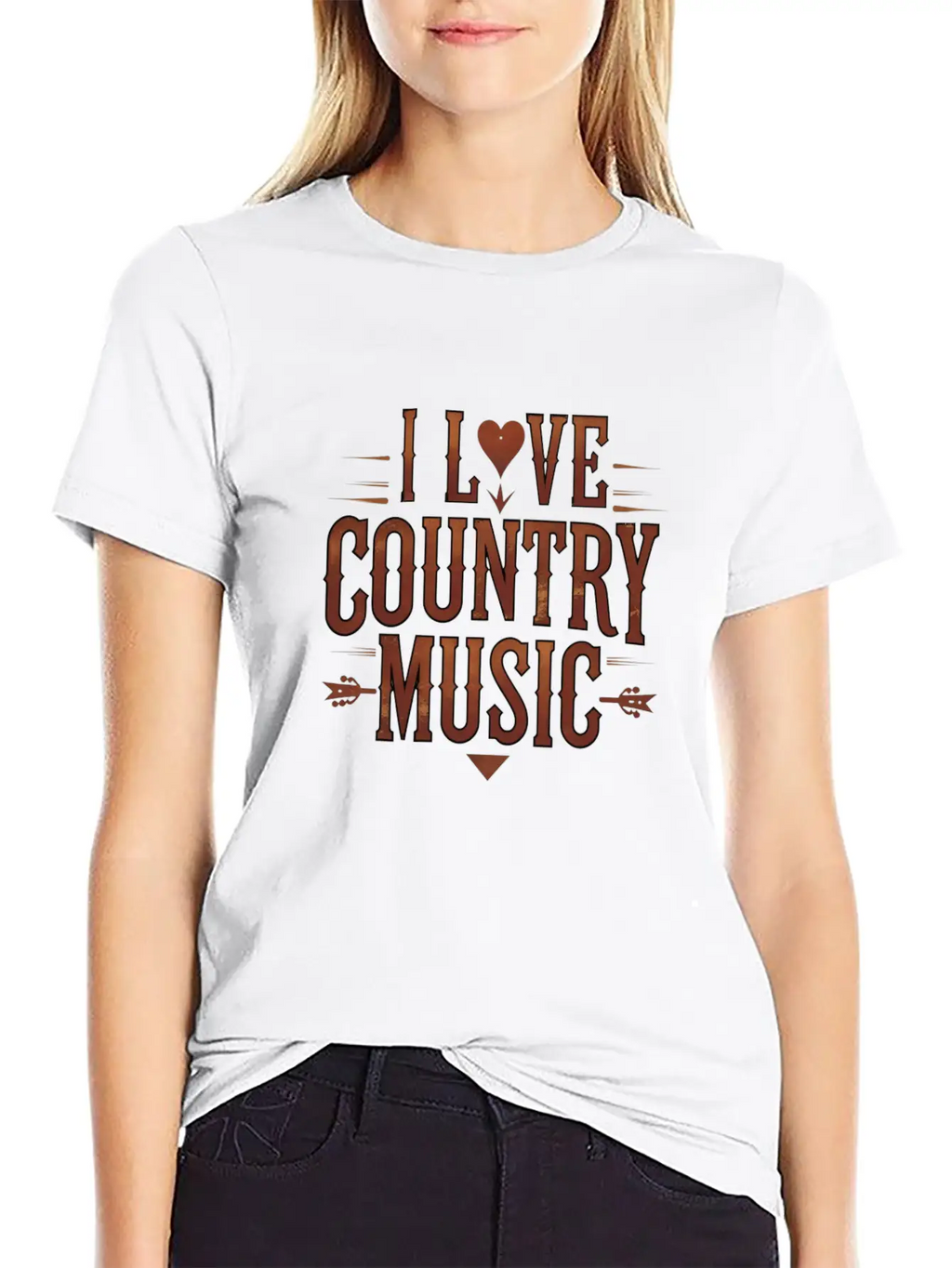 I Love Country Music Unisex Short Sleeve Soft Cotton T-Shirt – Casual Everyday Wear