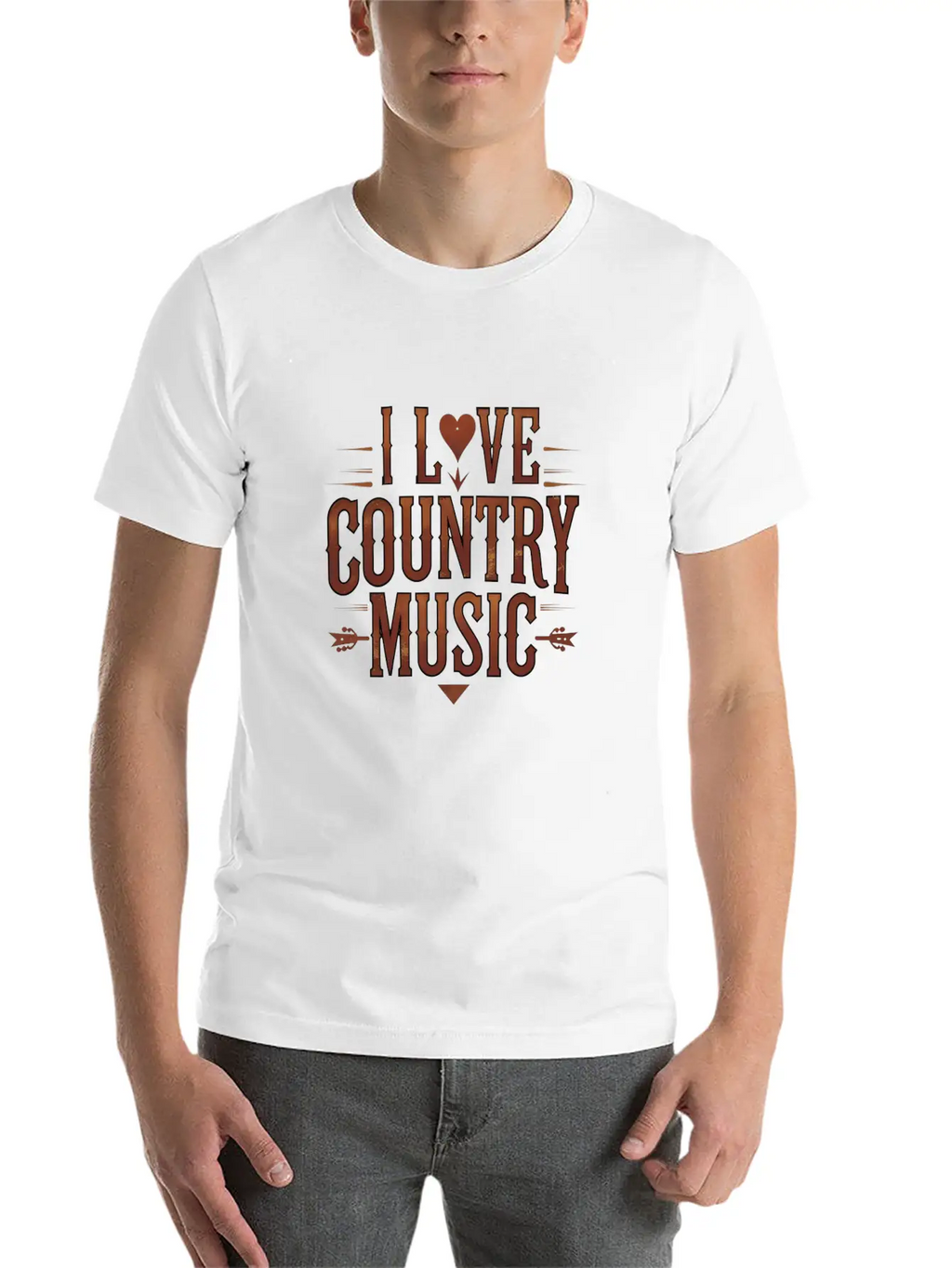 I Love Country Music Unisex Short Sleeve Soft Cotton T-Shirt – Casual Everyday Wear
