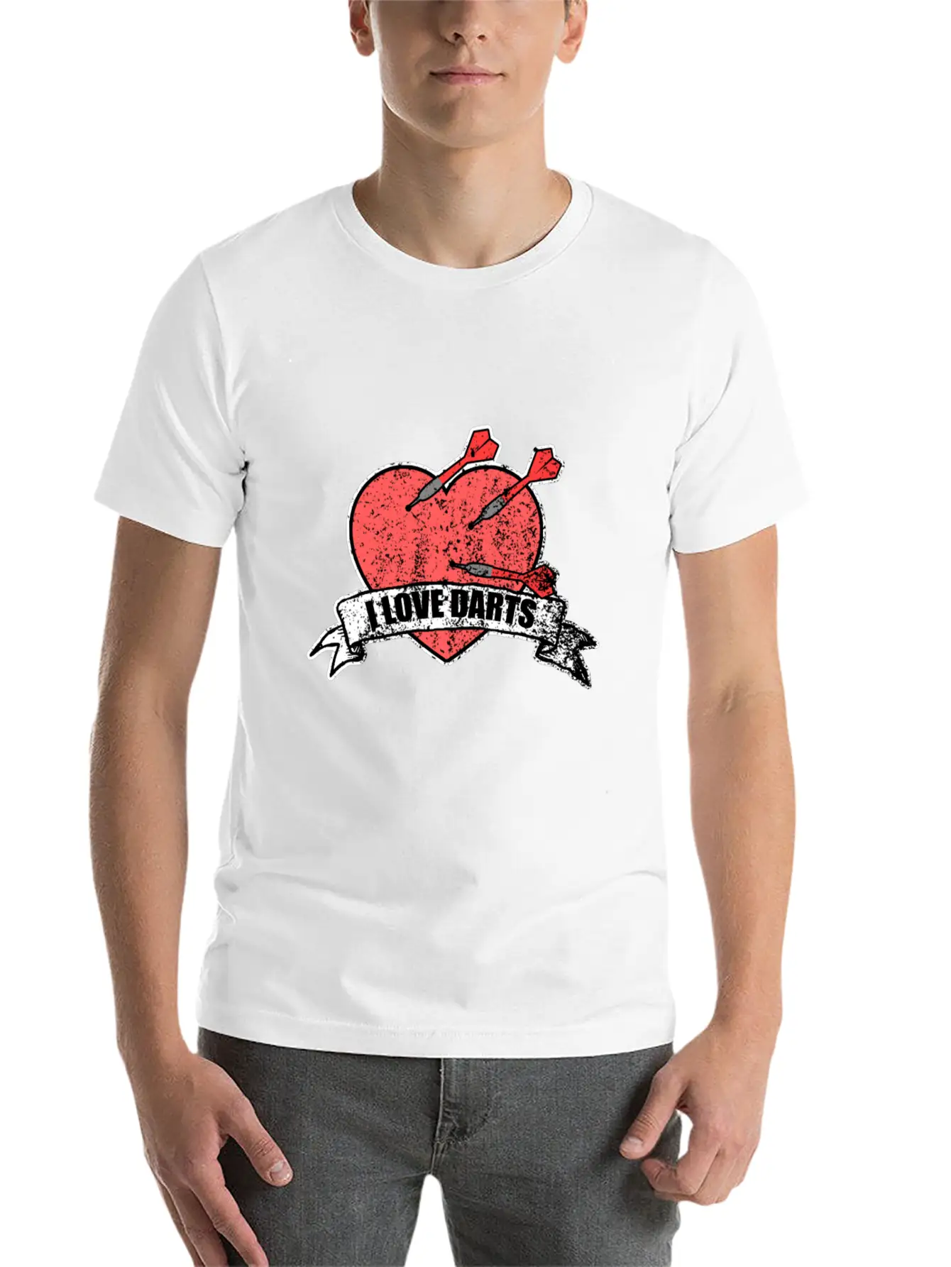 I Love Darts Gift Middle Hit Friends Play Unisex Short Sleeve Soft Cotton T-Shirt – Casual Everyday Wear