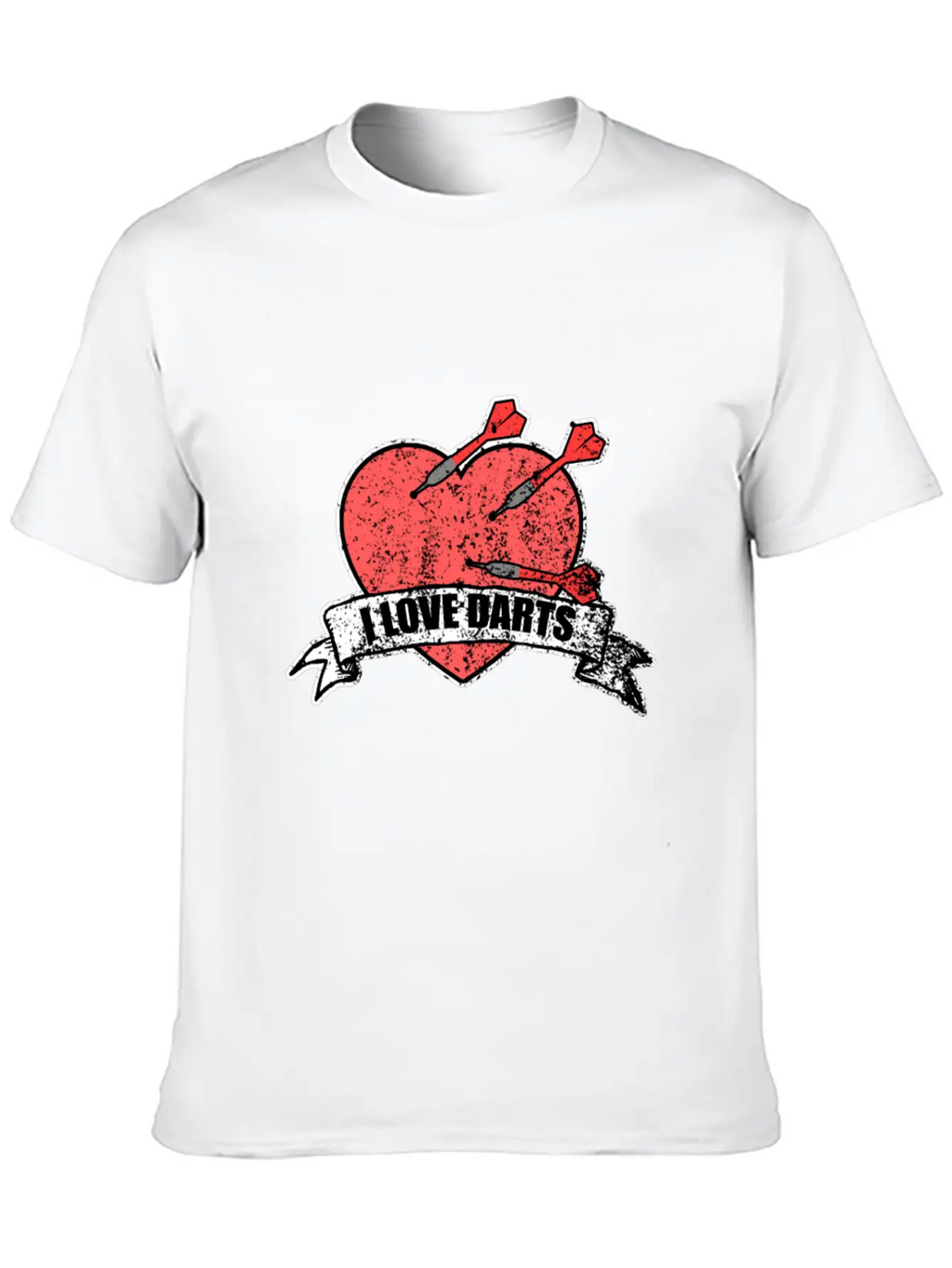 I Love Darts Gift Middle Hit Friends Play Unisex Short Sleeve Soft Cotton T-Shirt – Casual Everyday Wear