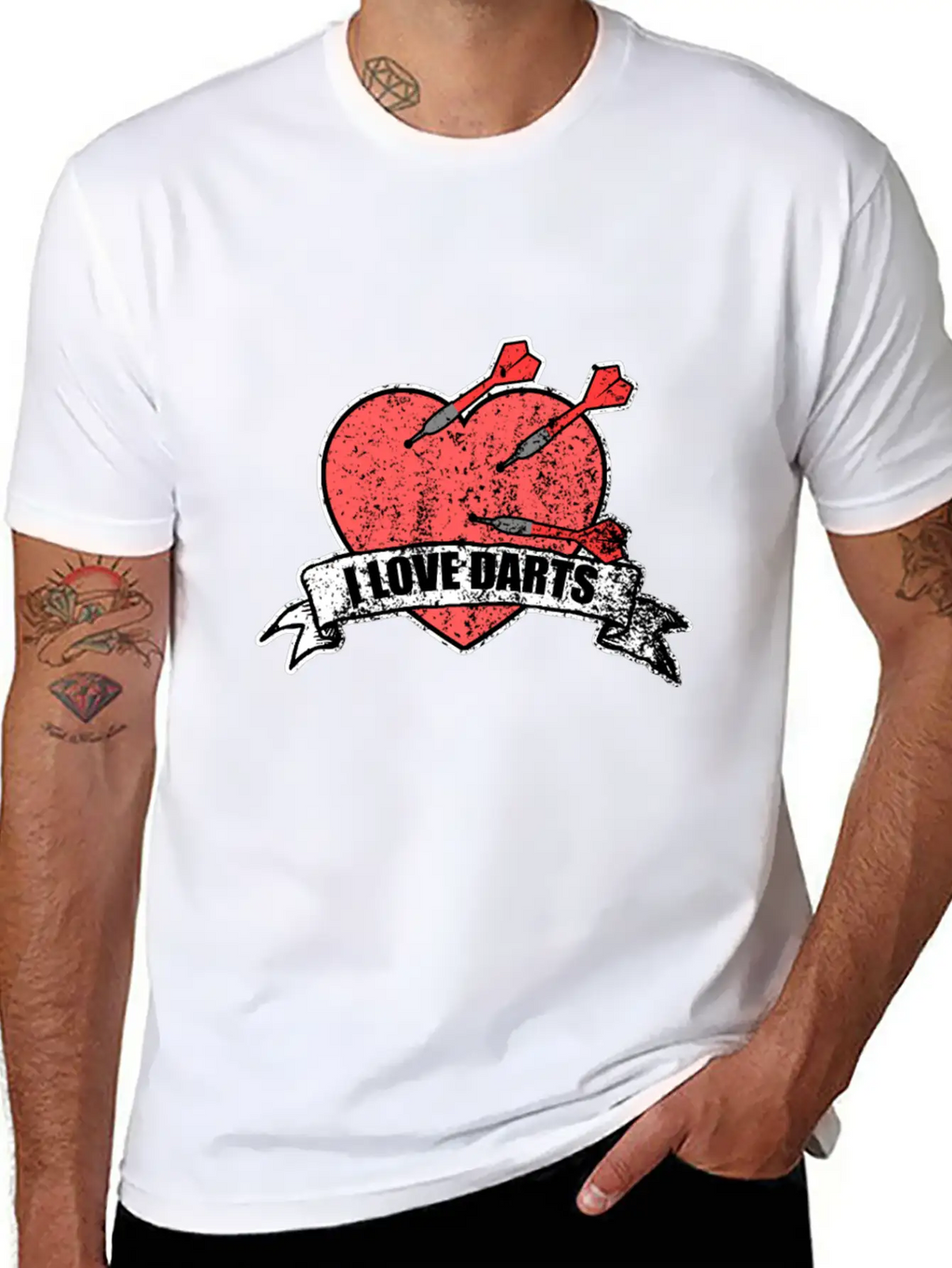 I Love Darts Gift Middle Hit Friends Play Unisex Short Sleeve Soft Cotton T-Shirt – Casual Everyday Wear