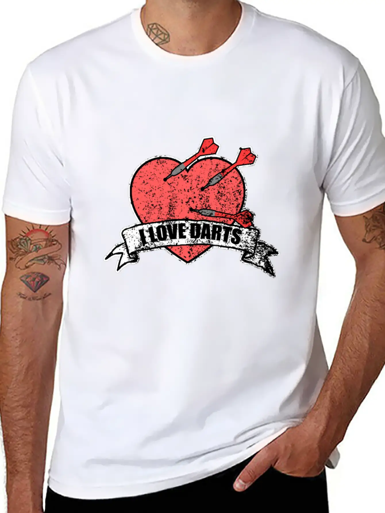 I Love Darts Gift Middle Hit Friends Play Unisex Short Sleeve Soft Cotton T-Shirt – Casual Everyday Wear