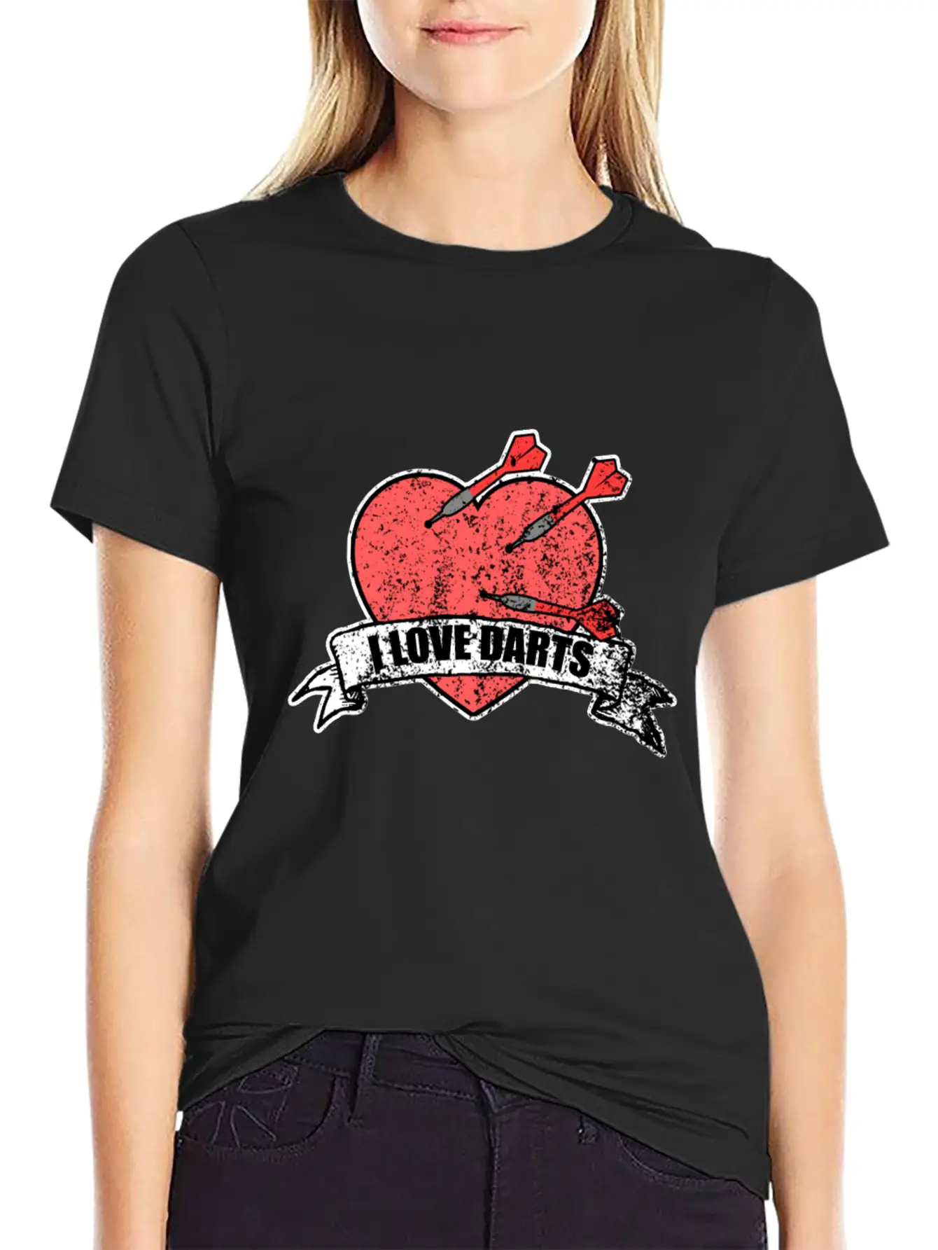I Love Darts Gift Middle Hit Friends Play Unisex Short Sleeve Soft Cotton T-Shirt – Casual Everyday Wear