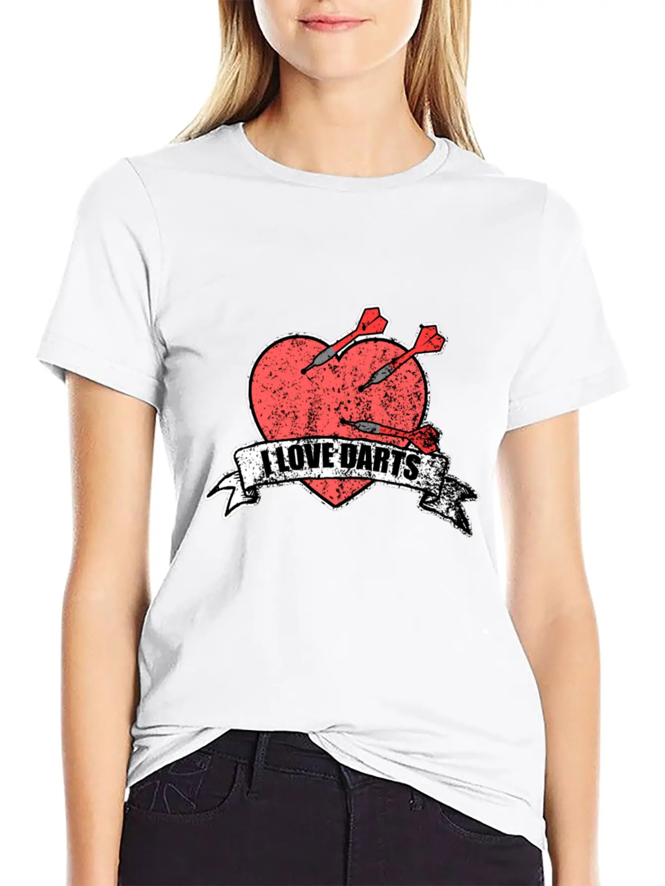 I Love Darts Gift Middle Hit Friends Play Unisex Short Sleeve Soft Cotton T-Shirt – Casual Everyday Wear