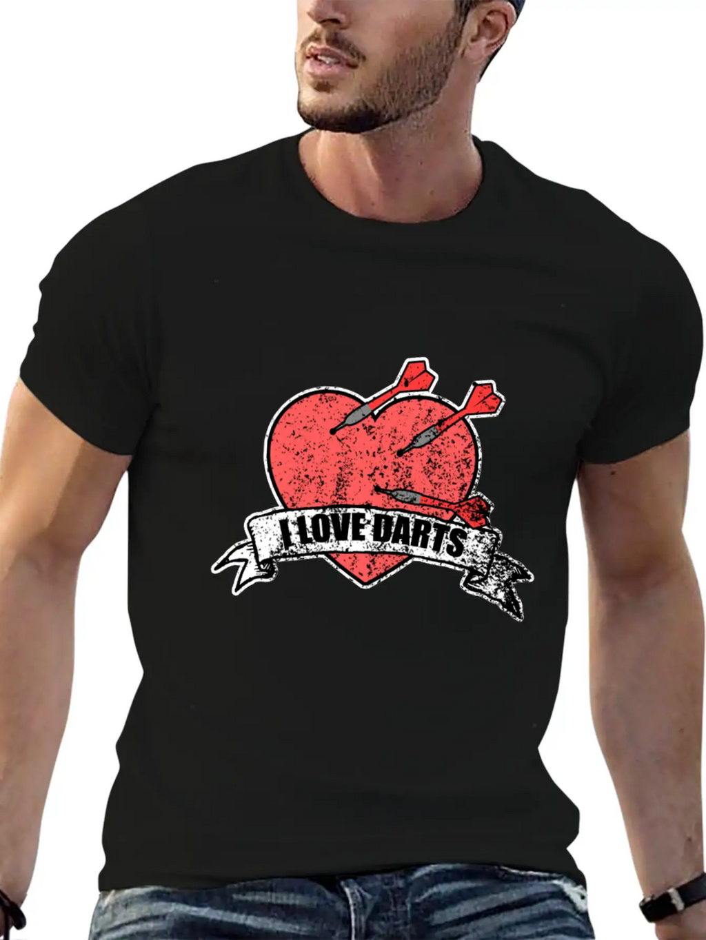 I Love Darts Gift Middle Hit Friends Play Unisex Short Sleeve Soft Cotton T-Shirt – Casual Everyday Wear