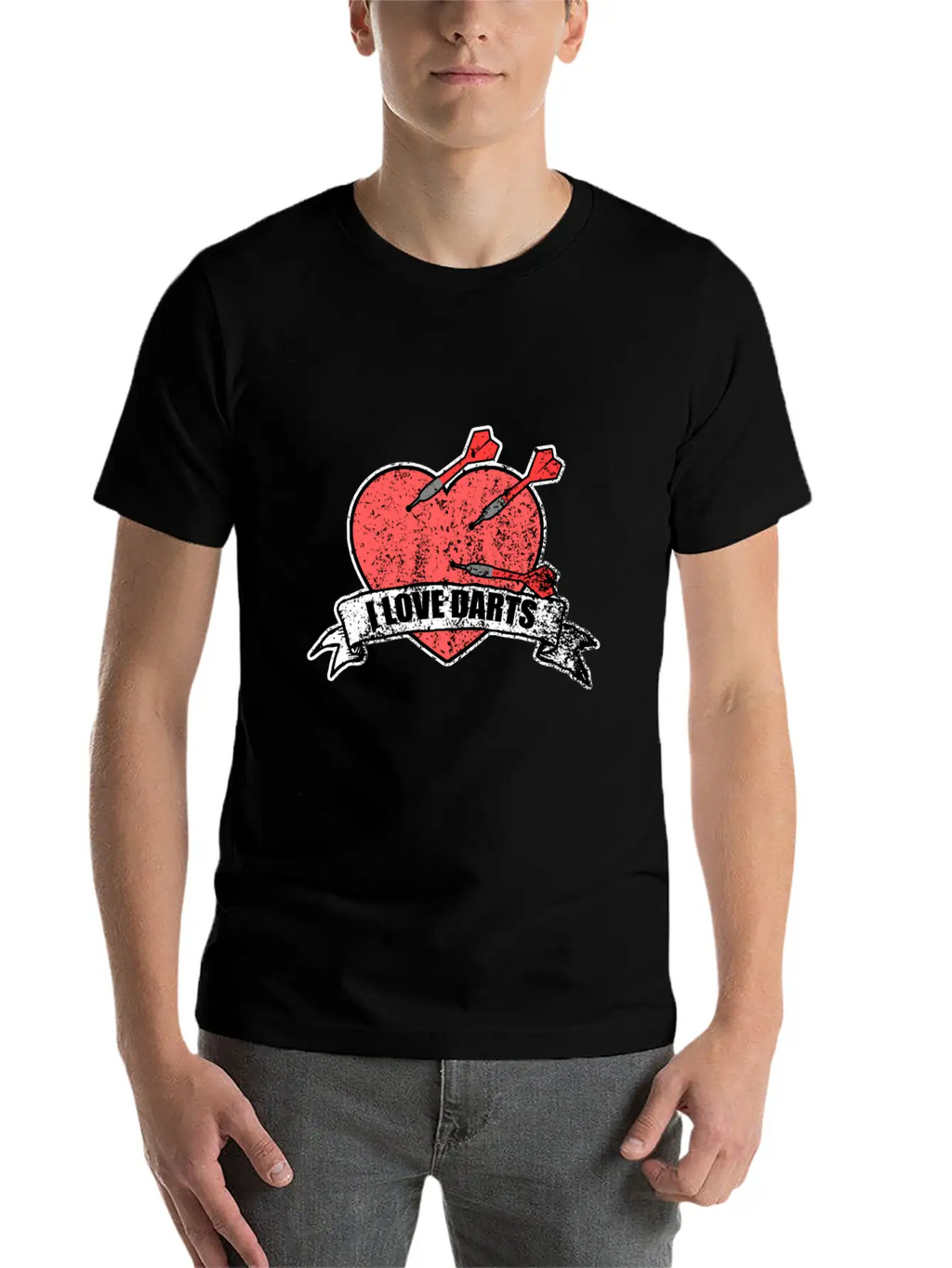 I Love Darts Gift Middle Hit Friends Play Unisex Short Sleeve Soft Cotton T-Shirt – Casual Everyday Wear