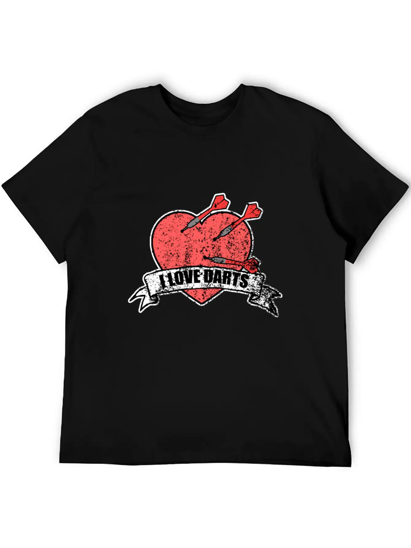 I Love Darts Gift Middle Hit Friends Play Unisex Short Sleeve Soft Cotton T-Shirt – Casual Everyday Wear