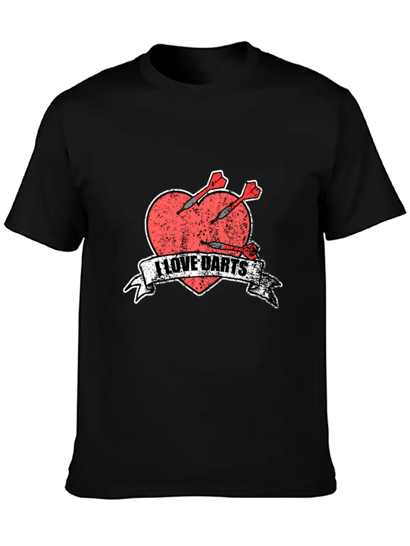I Love Darts Gift Middle Hit Friends Play Unisex Short Sleeve Soft Cotton T-Shirt – Casual Everyday Wear