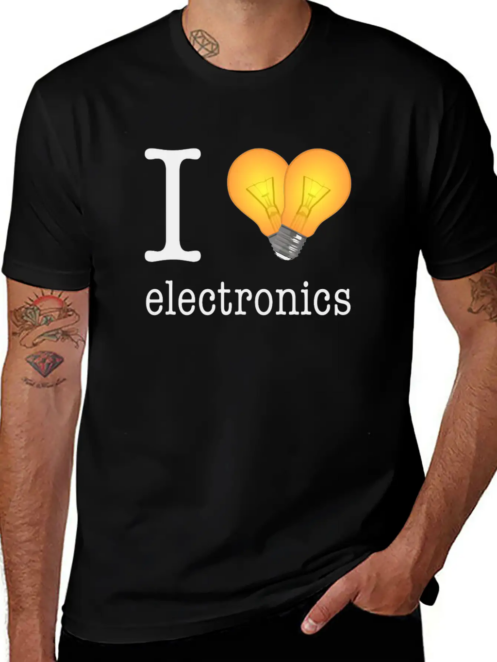 I Love Electronics / Gift Idea Unisex Short Sleeve Soft Cotton T-Shirt – Casual Everyday Wear
