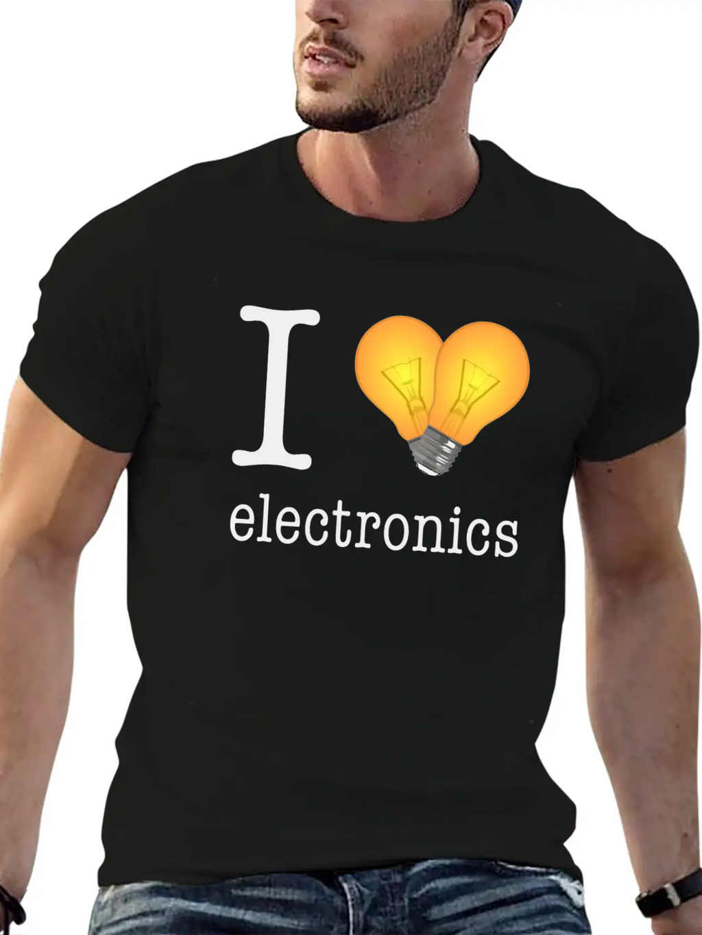 I Love Electronics / Gift Idea Unisex Short Sleeve Soft Cotton T-Shirt – Casual Everyday Wear