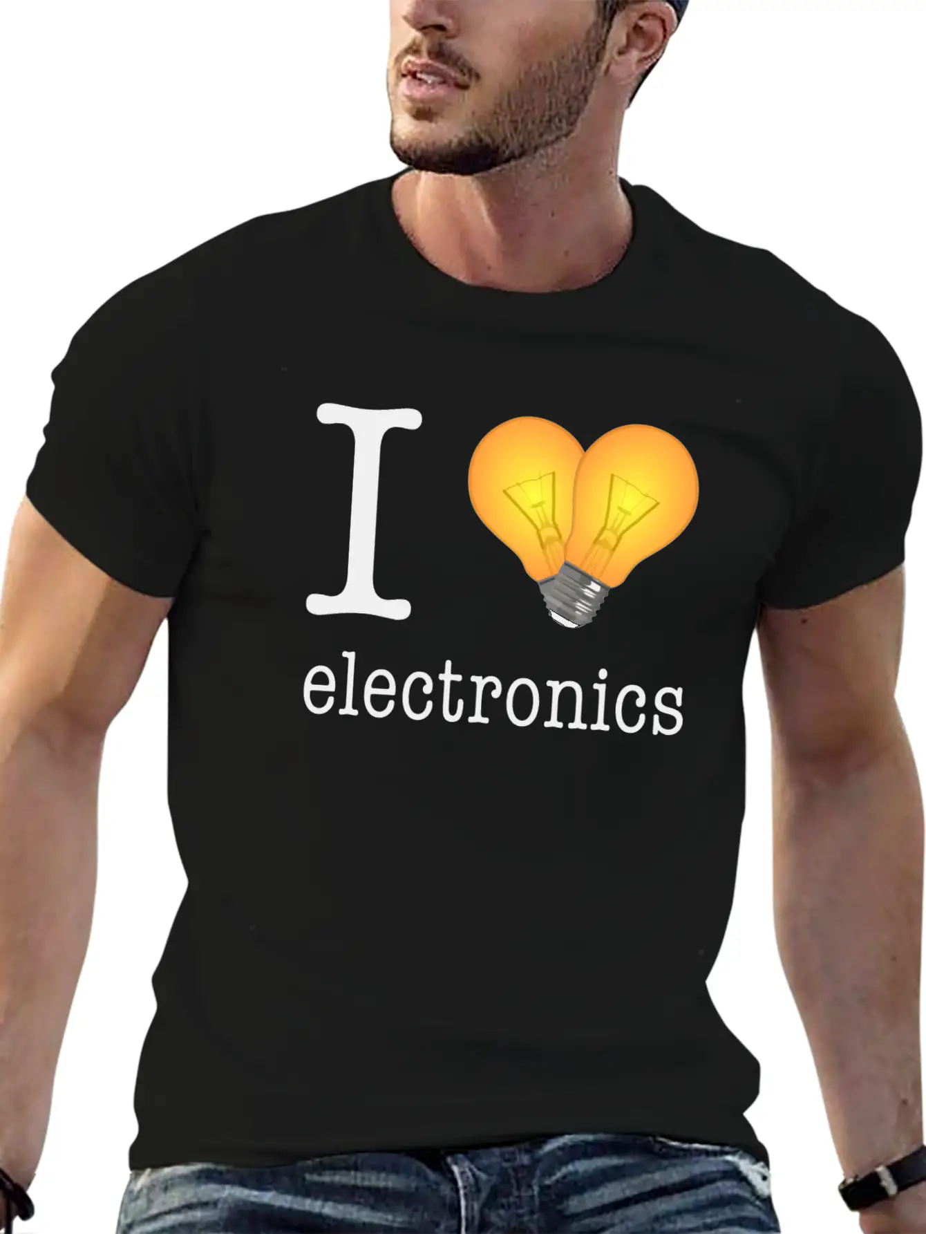 I Love Electronics / Gift Idea Unisex Short Sleeve Soft Cotton T-Shirt – Casual Everyday Wear