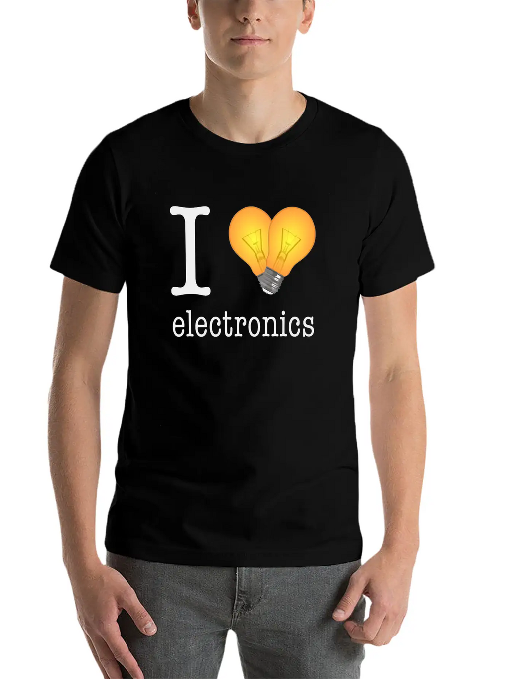 I Love Electronics / Gift Idea Unisex Short Sleeve Soft Cotton T-Shirt – Casual Everyday Wear