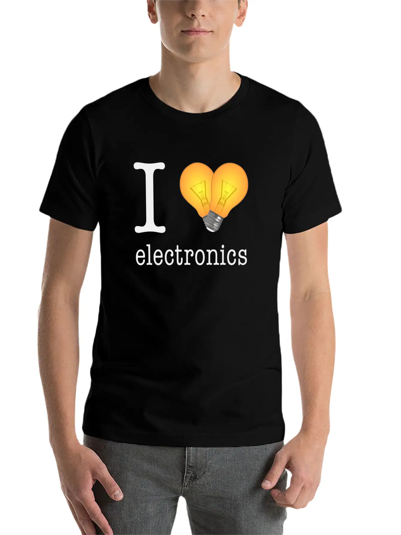 I Love Electronics / Gift Idea Unisex Short Sleeve Soft Cotton T-Shirt – Casual Everyday Wear