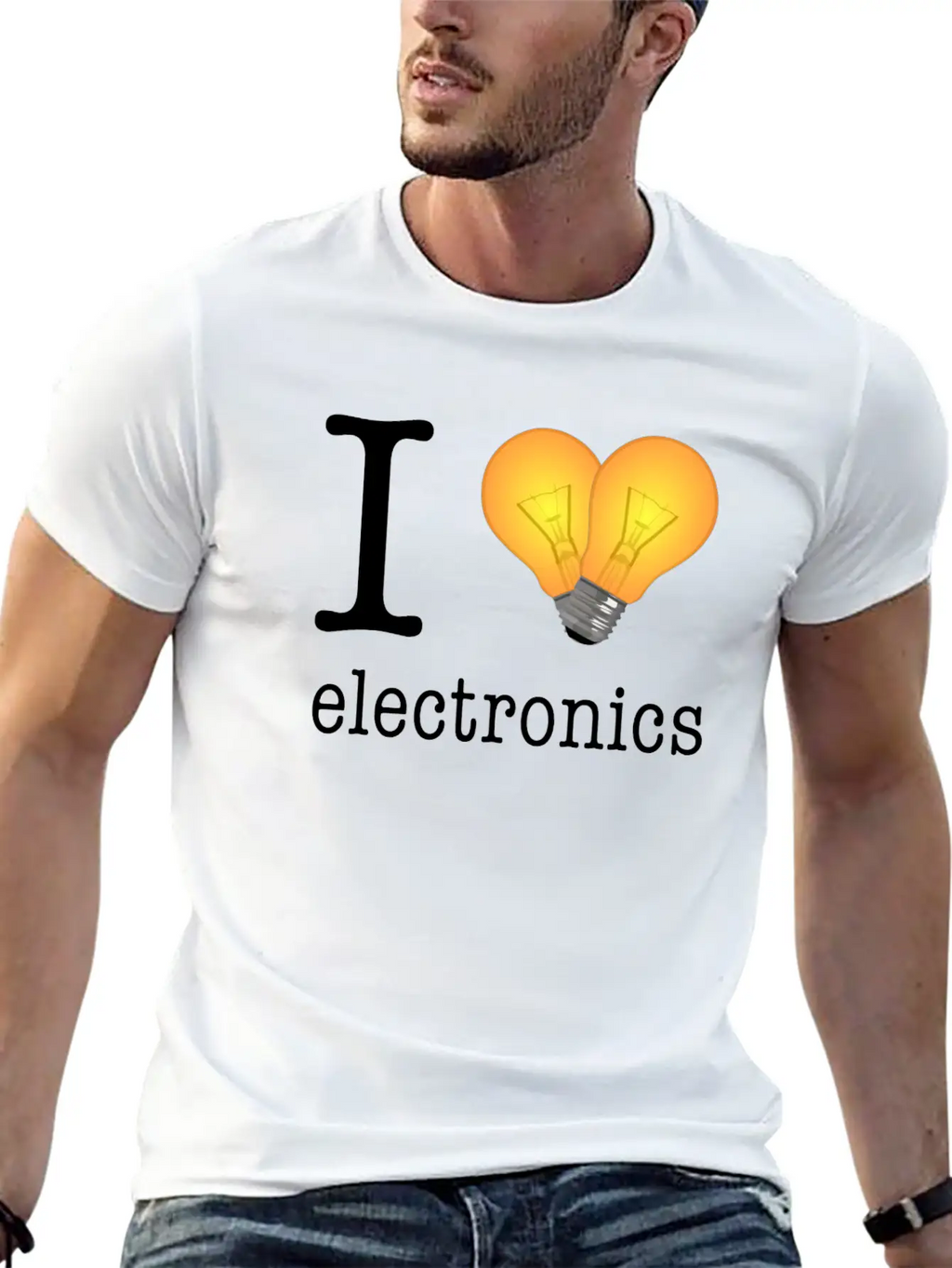 I Love Electronics / Gift Idea Unisex Short Sleeve Soft Cotton T-Shirt – Casual Everyday Wear