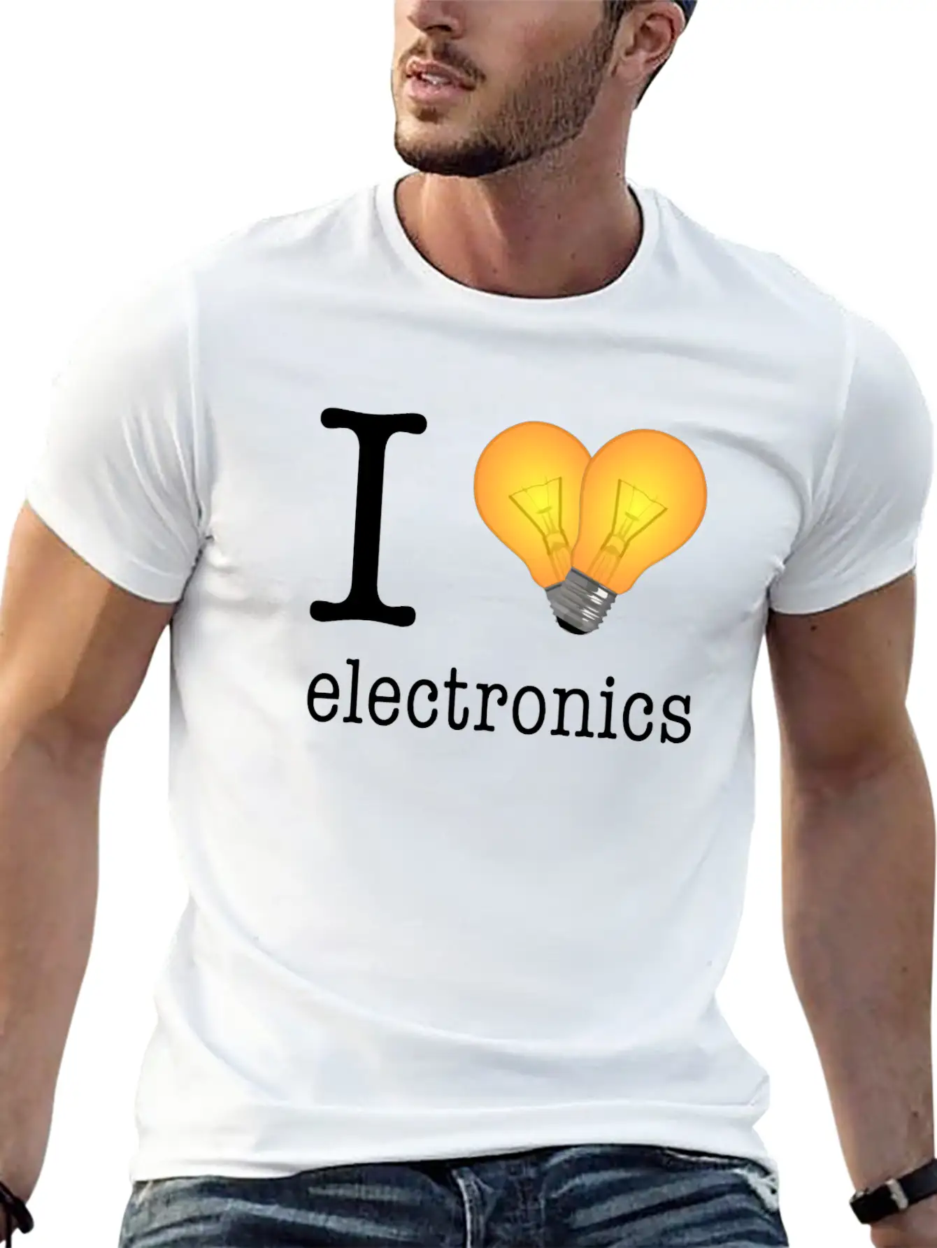 I Love Electronics / Gift Idea Unisex Short Sleeve Soft Cotton T-Shirt – Casual Everyday Wear